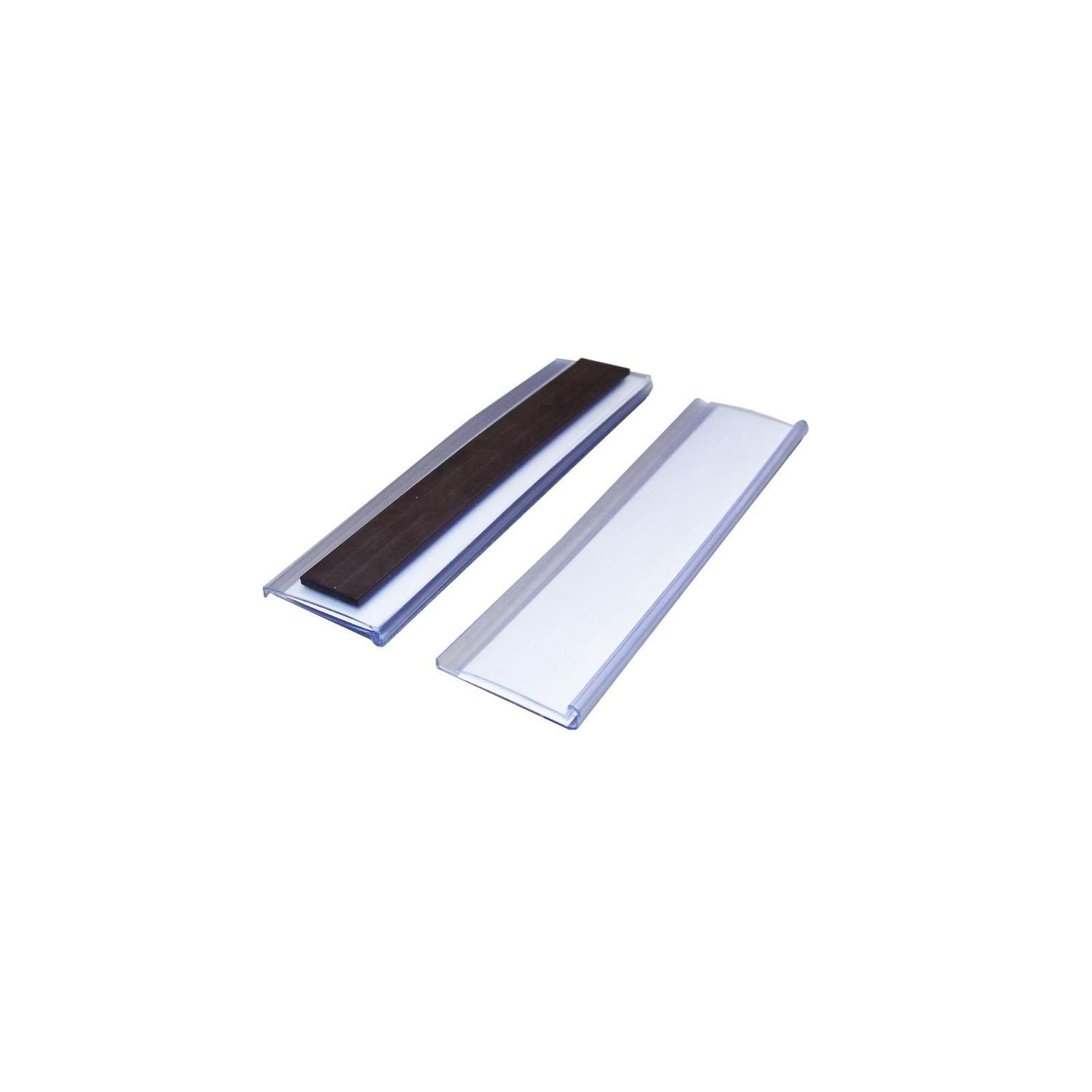 Beaverswood Magnetic Ticket Holders Clear with Card Insert White for Shelving an