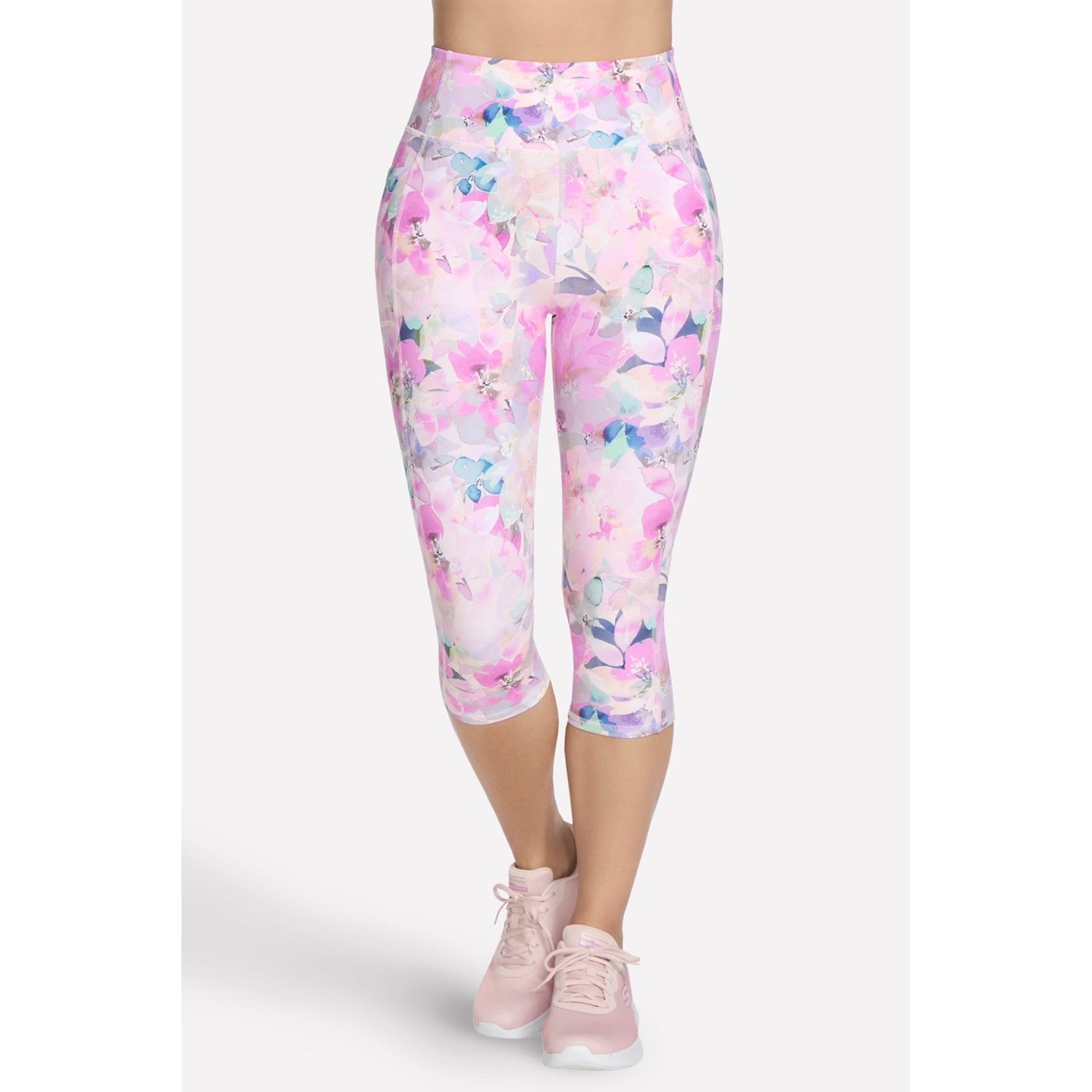Skechers GoWalk Seascape Floral Capri Coral/Multi Size Small Female