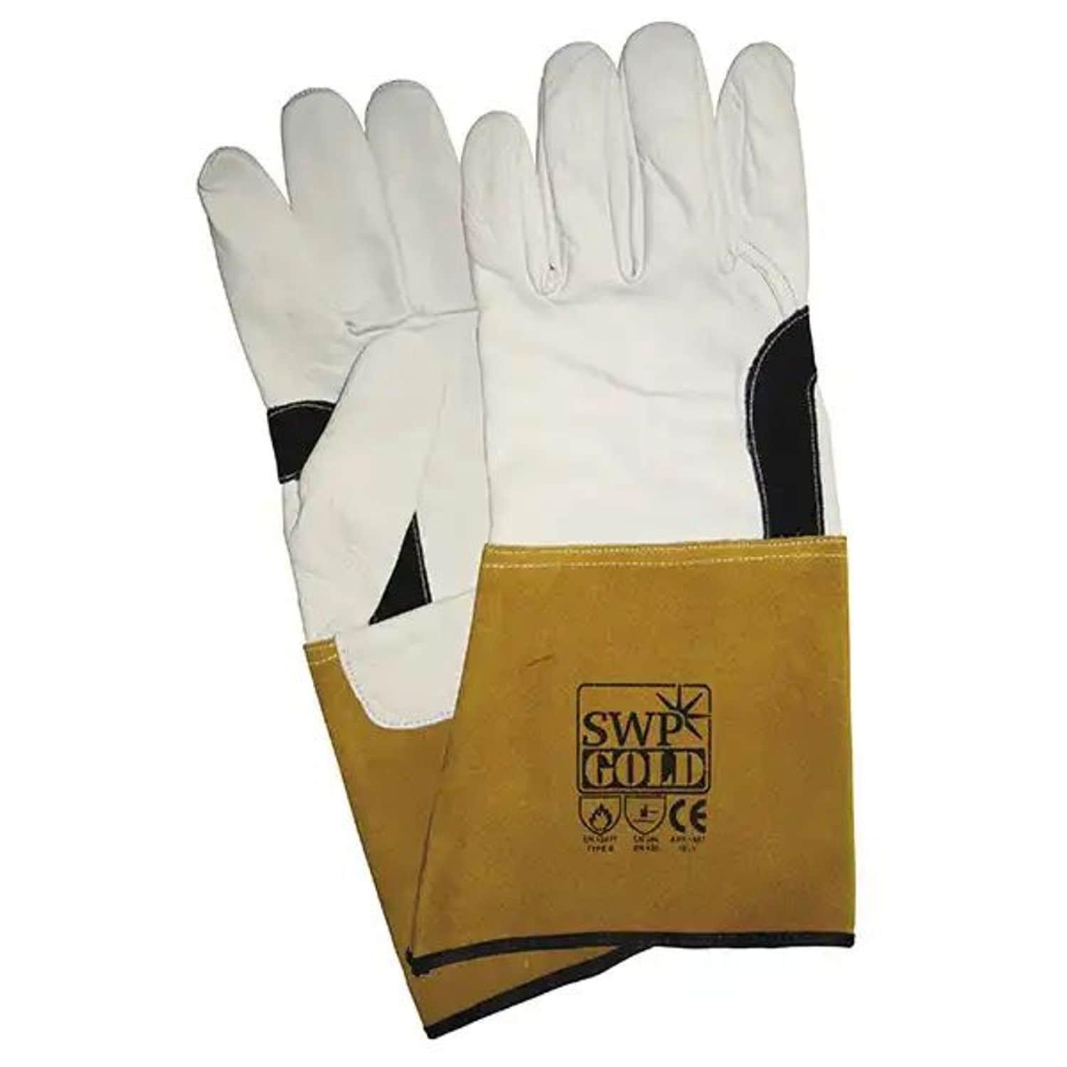 SWP Gold Split Leather Cuff TIG Welders Gloves - 1987