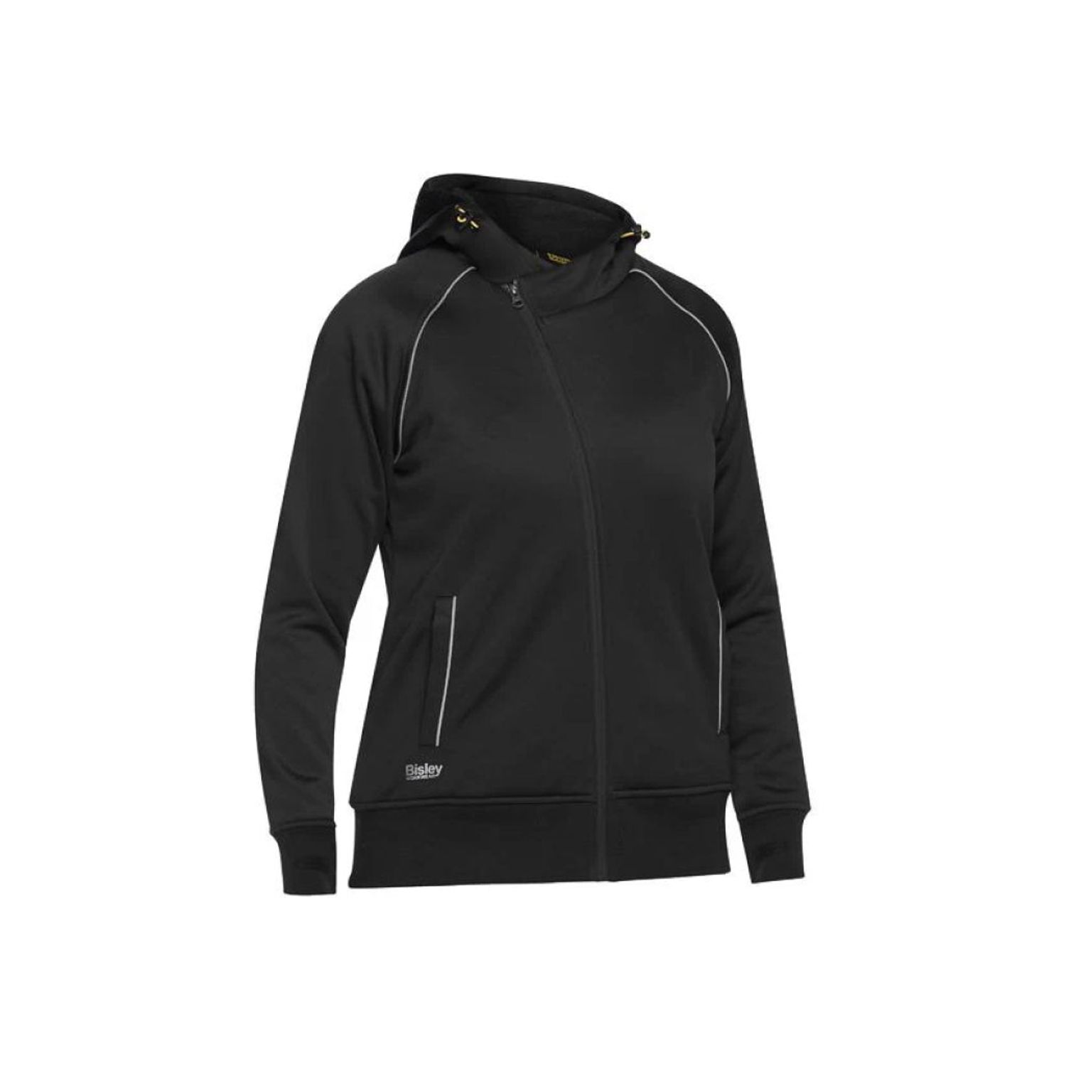 Bisley Workwear Women's Fleece Zip Front Hoodie with Sherpa Lining 270GSM Black