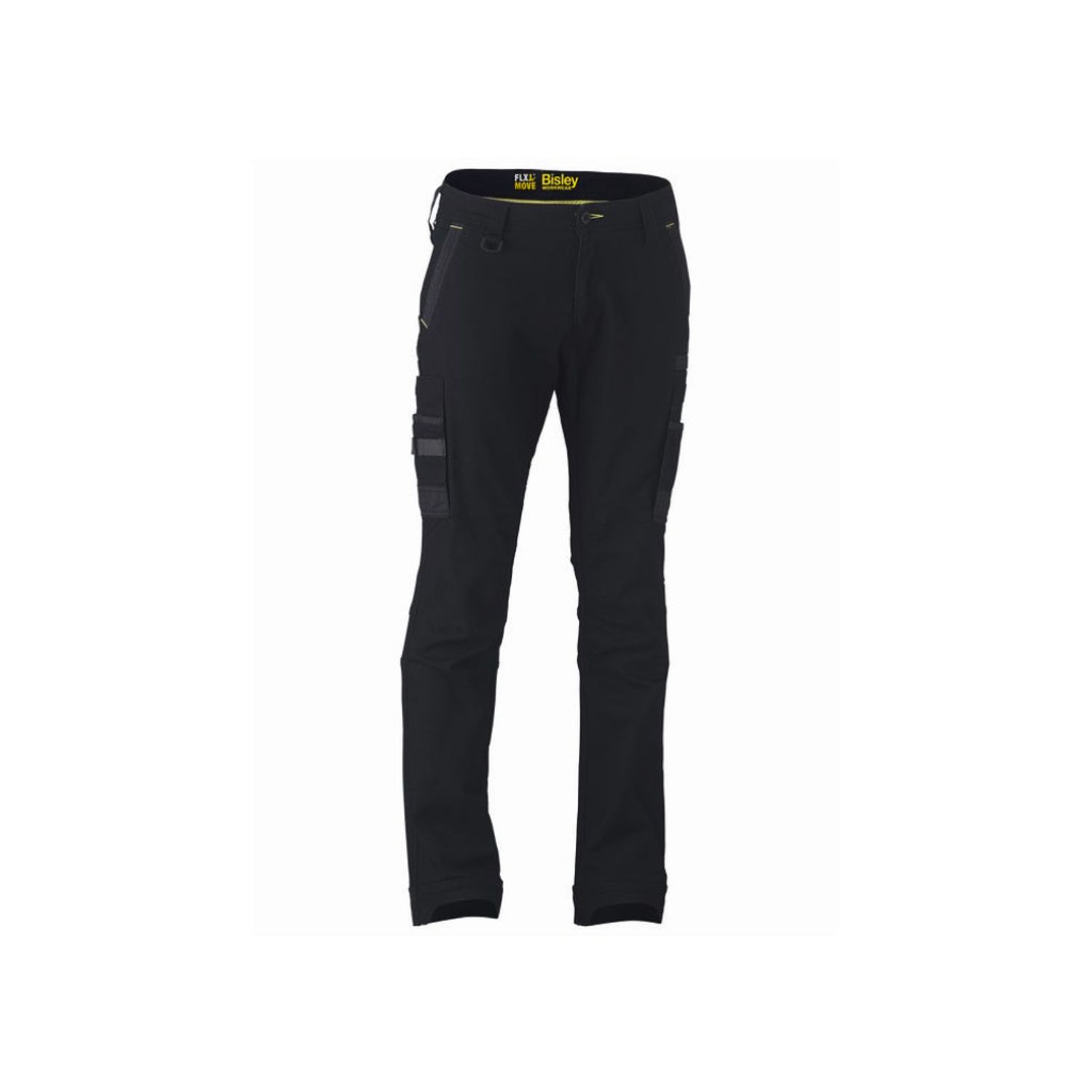 Bisley Workwear Pants Flex and Move Stretch Utility Cargo Trousers Black Regular