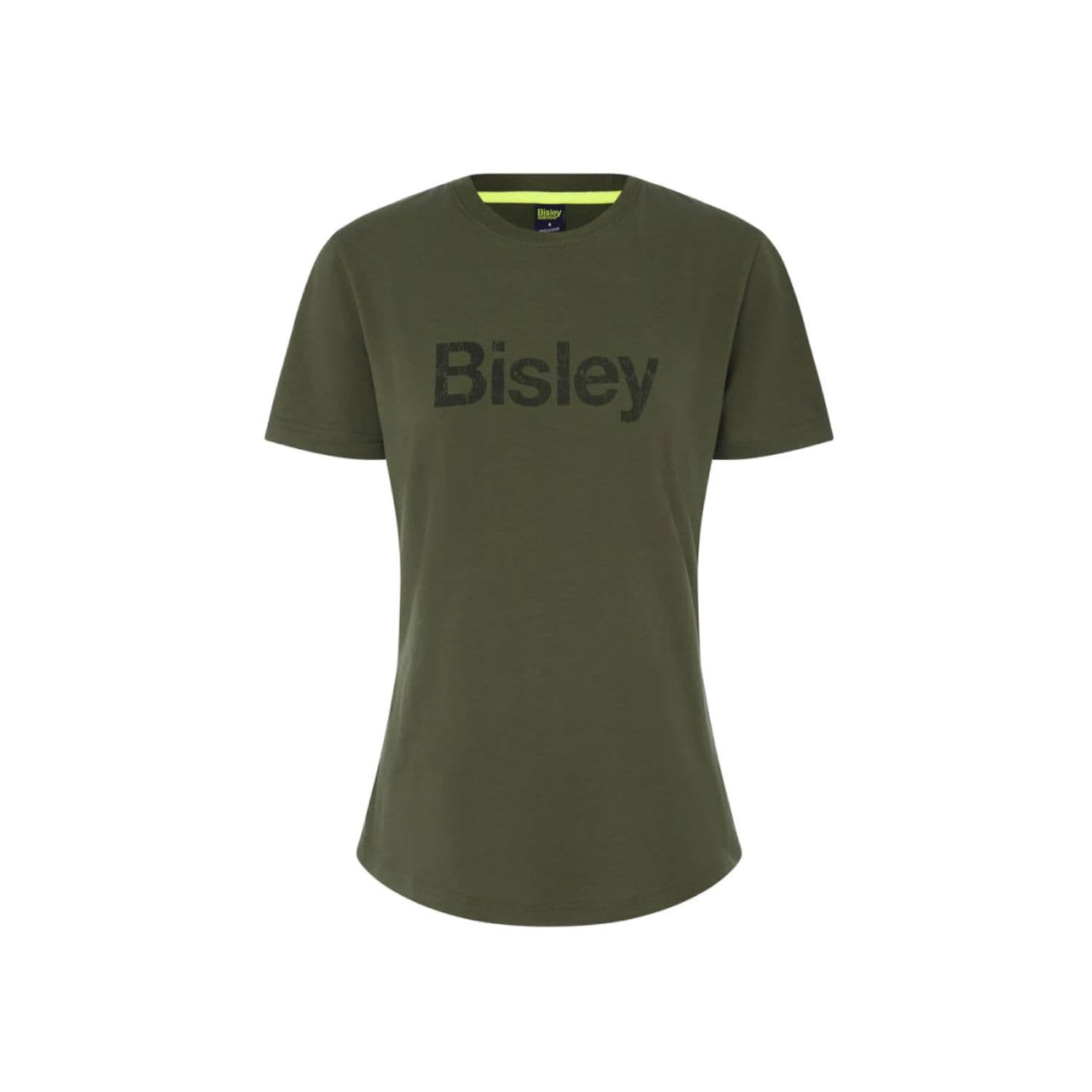 Bisley Workwear Women's Cotton Logo T-Shirt 160GSM Army Green Size 10 BKTL064 BA