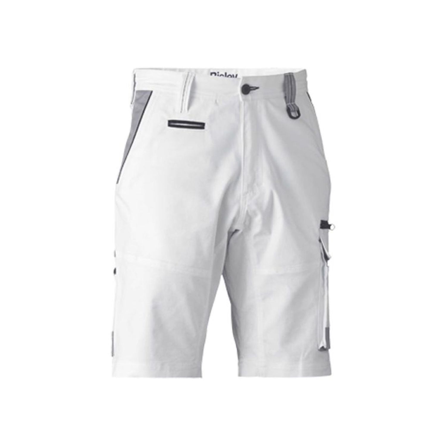 Bisley Workwear Shorts Cargo Cotton Contrast Painters 280GSM White Regular Size