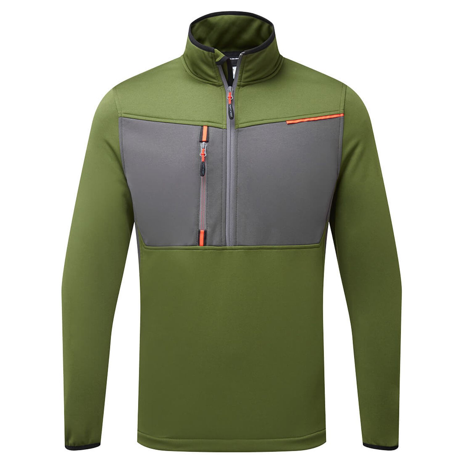 Portwest WX3 Half Zip Tech Fleece Olive Green Size Medium Regular