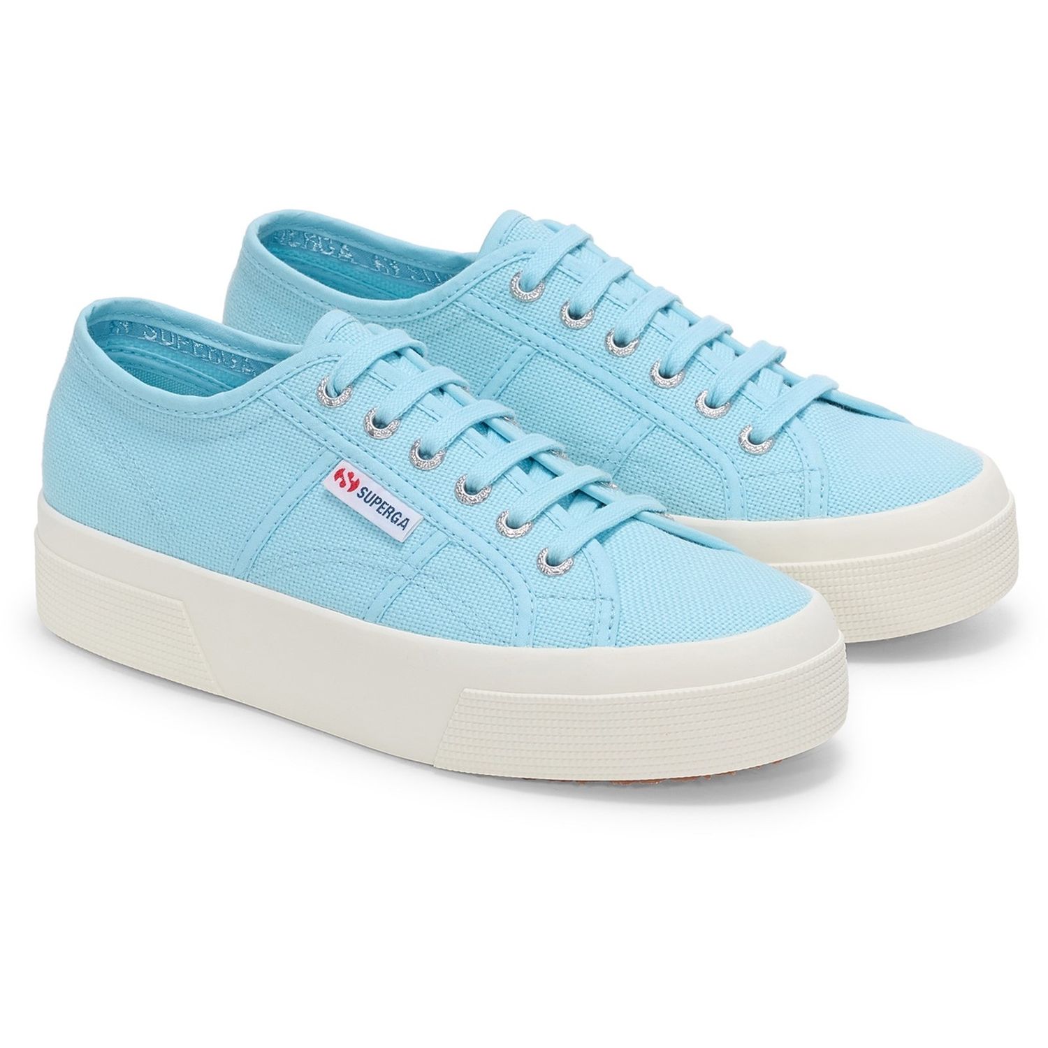 Superga 2740 Platform Trainers Crystal Azul Size 37.5 Female