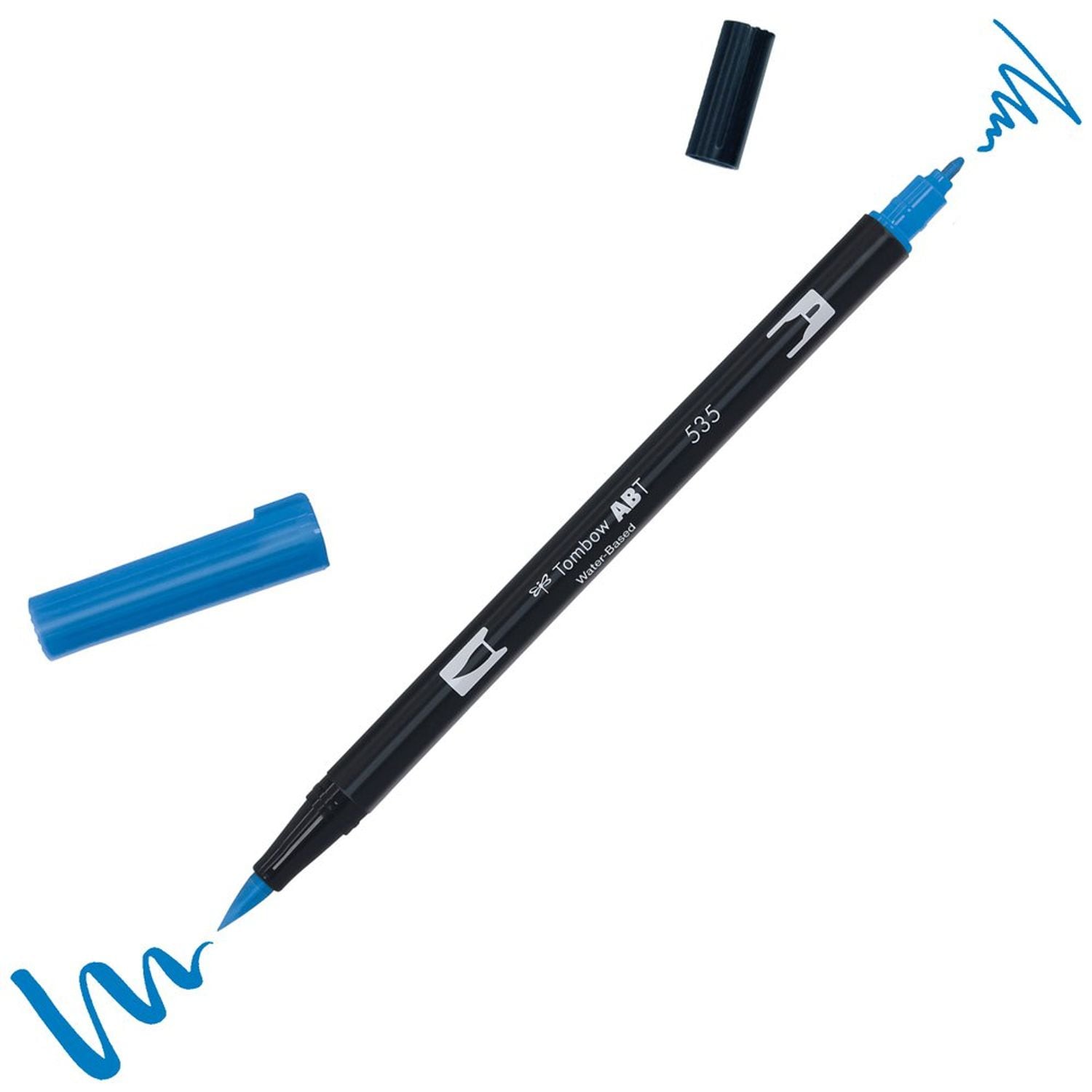 Tombow Abt Dual Brush Pen Water Based Brush Pen with Two Tips Cobalt Blue (Singl