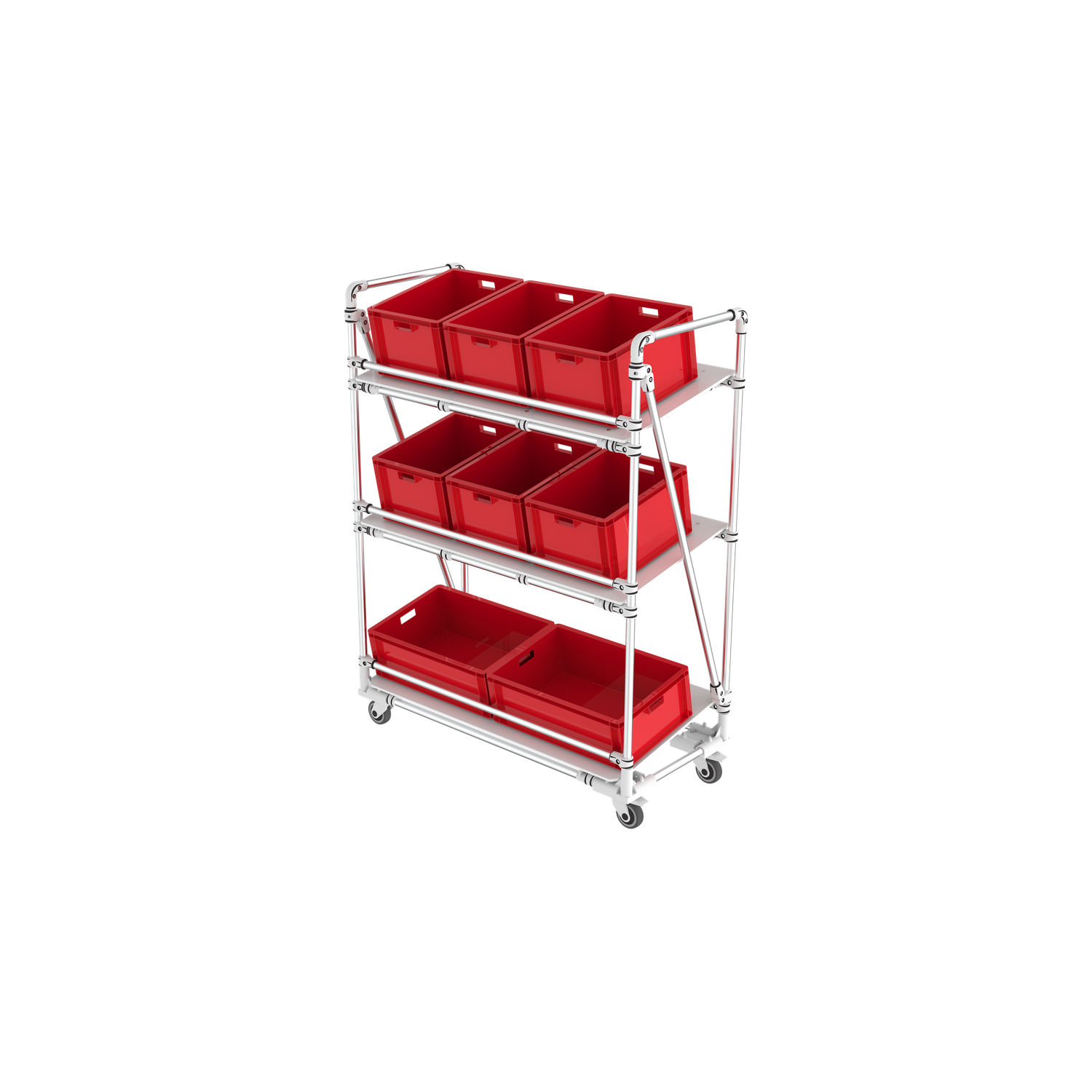 Trilogiq UK 3 Level Mobile Stand - 1300 x 600 x 1700mm