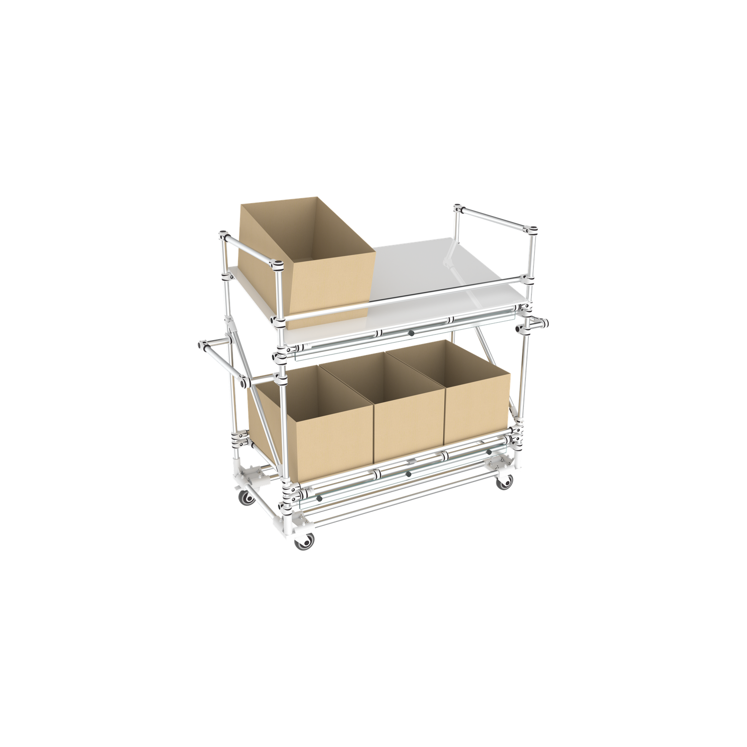 Trilogiq UK 2 - Level Large Display Trolley -1700 x 690 x 1470mm