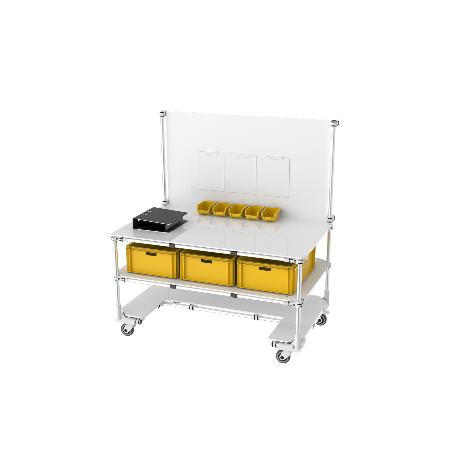 Trilogiq UK Mobile Workstation with Info Panel & Doc Holder