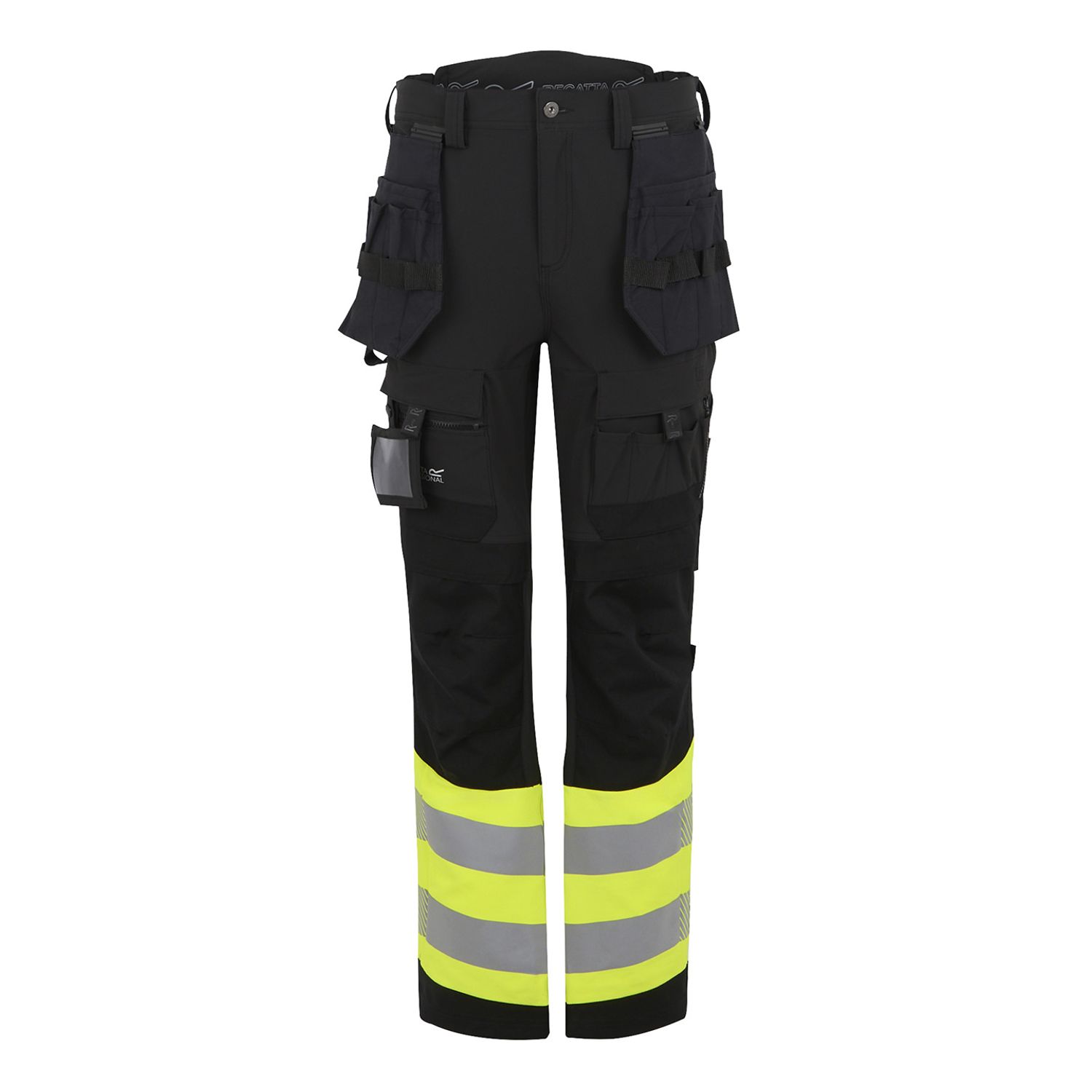 Regatta Professional Hi-Vis X-Pro Stretch Holster Trousers (Class 1) Male Black/