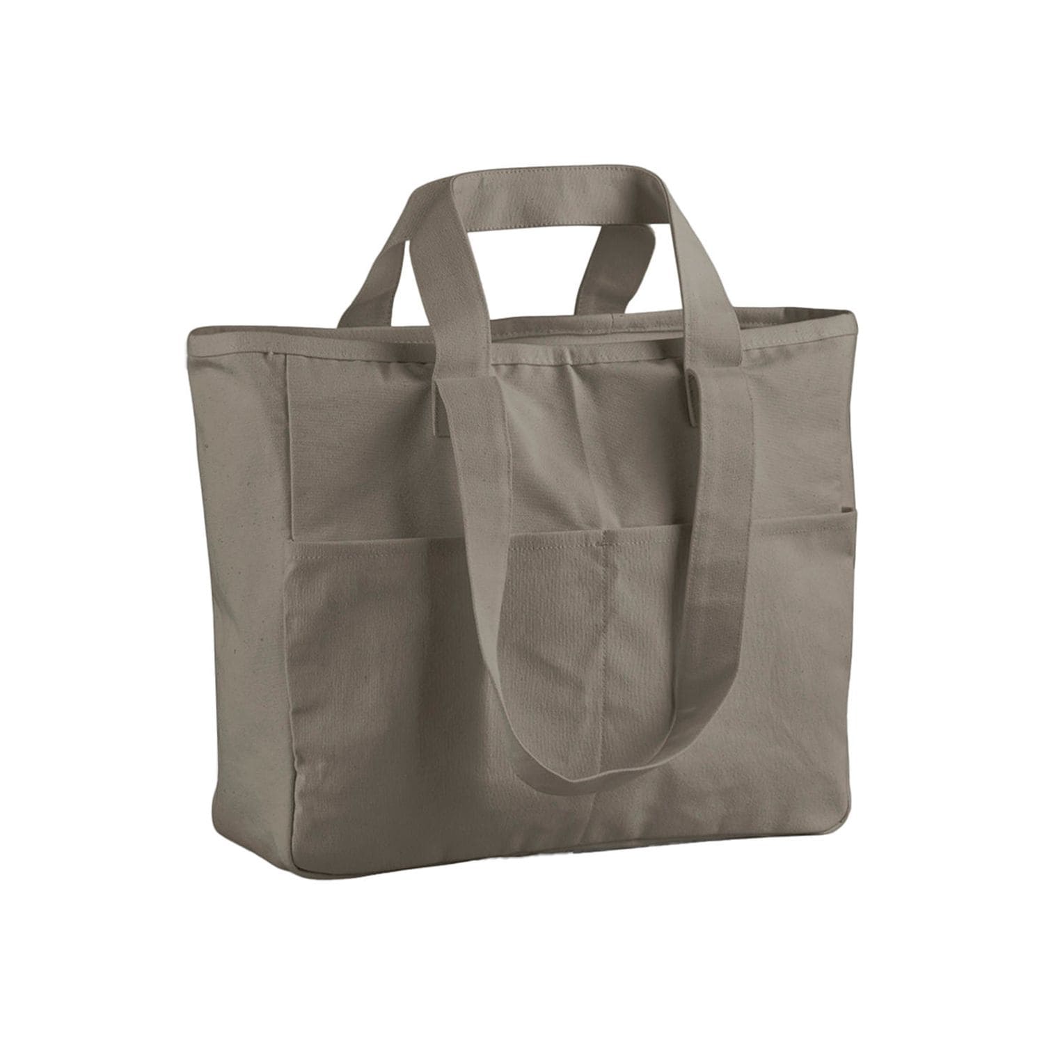 Westford Mill Double-handle Cargo Pocket Tote Unisex Mushroom One Size
