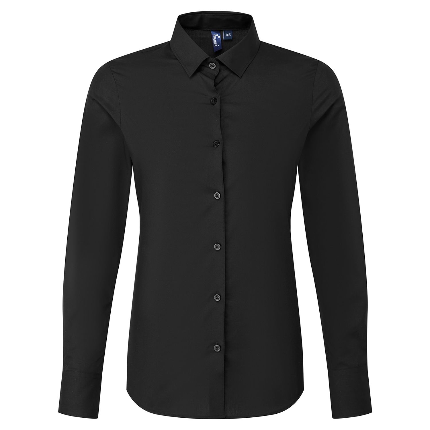 Premier Women S Long Sleeve Recyclight Poplin Shirt Female Black L