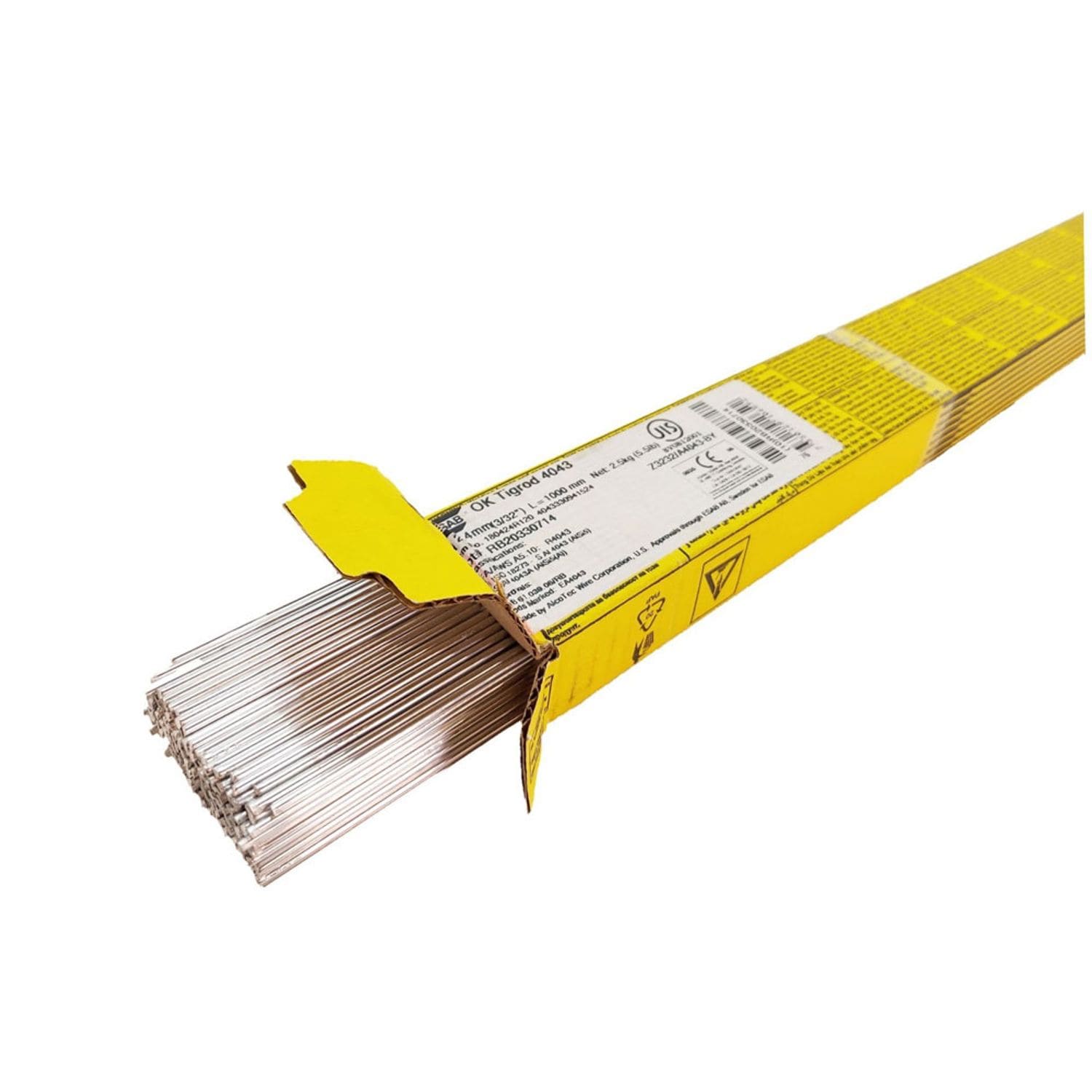 Esab OK Tigrod 4043 Aluminium Welding Rods - R4043 - 3.2mm 5Kg