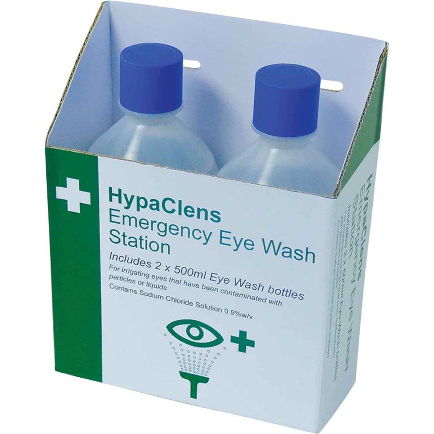 HypaClens Emergency Eye Wash Station Value with 2 x Eyewash Bottles 500ml