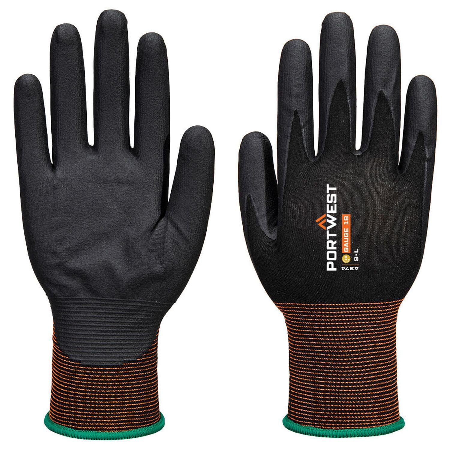 Portwest GP Grip 18 Nitrile Micro Foam Black Size  2XL Regular
