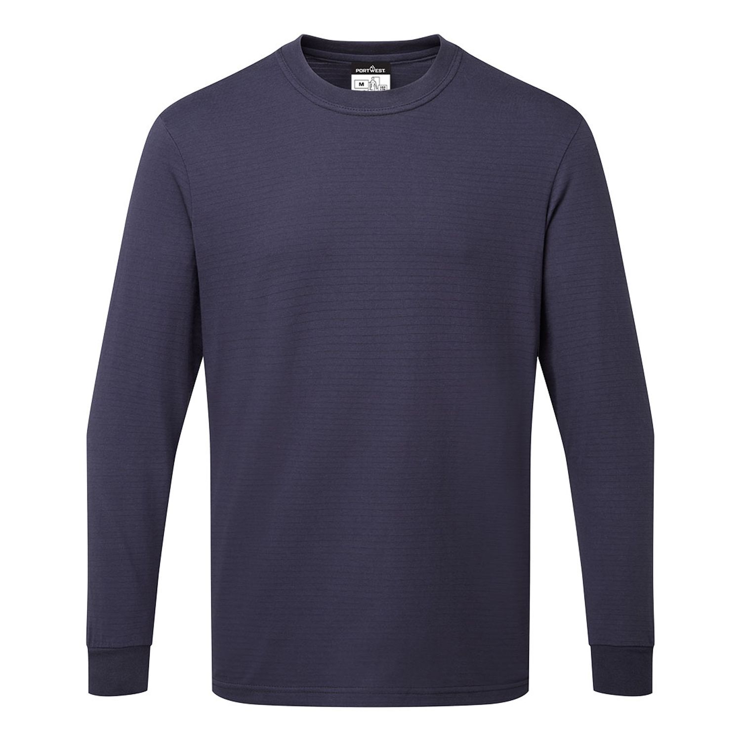 Portwest Anti-Static ESD T-Shirt Long Sleeves Navy Size 5XL Regular