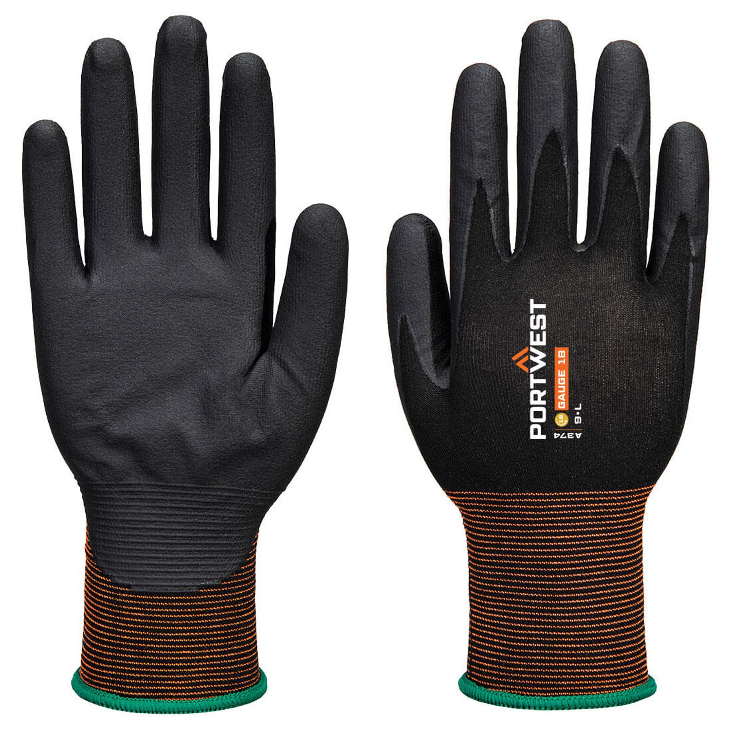 Portwest GP Grip 18 Nitrile Micro Foam Black Size  Large Regular
