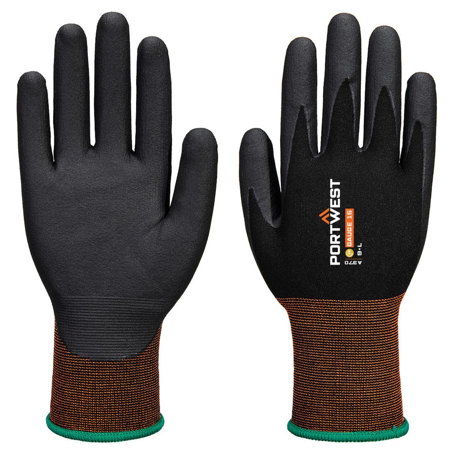 Portwest GP Grip 15 Nitrile Micro Foam Black Size  Medium Regular
