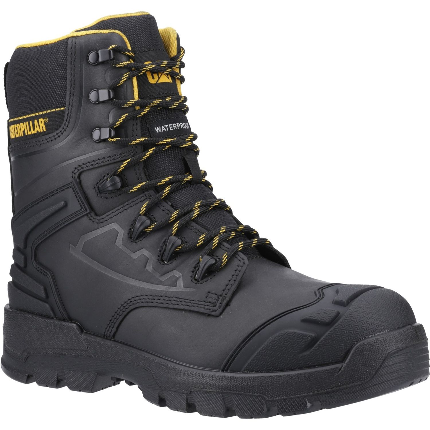 Caterpillar Striver Extra Large 8in Black/Yellow Safety Boots for Male -  Size 1