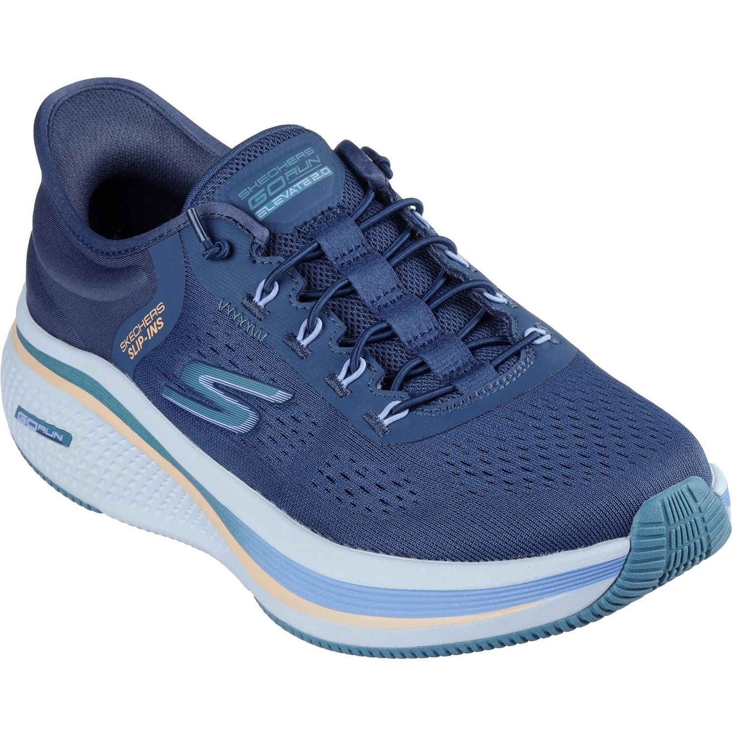 Skechers Go Run Elevate 2.0 Banyan Navy/Teal Trainer Shoes for Female -  Size 3