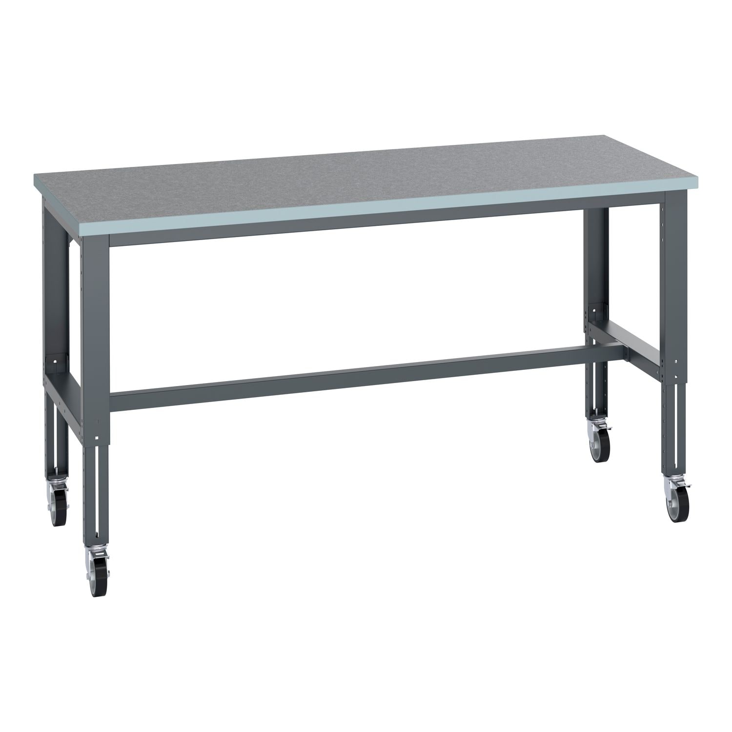 Bott Cubio Mobile Bench Adj Height (Lino) WxDxH 2000x900x840-1140mm Anthracite G