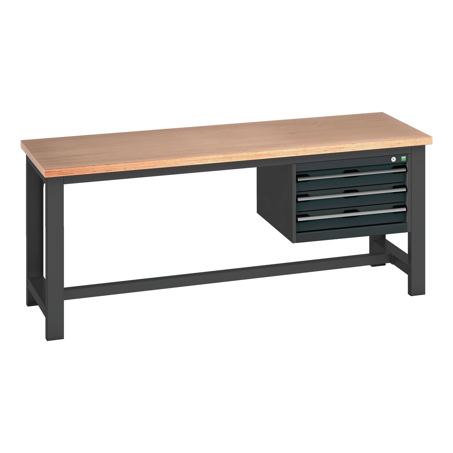 Bott Cubio Framework Bench (MPX) with 3 Drawer Cabinet WxDxH 2000x750x840mm RAL