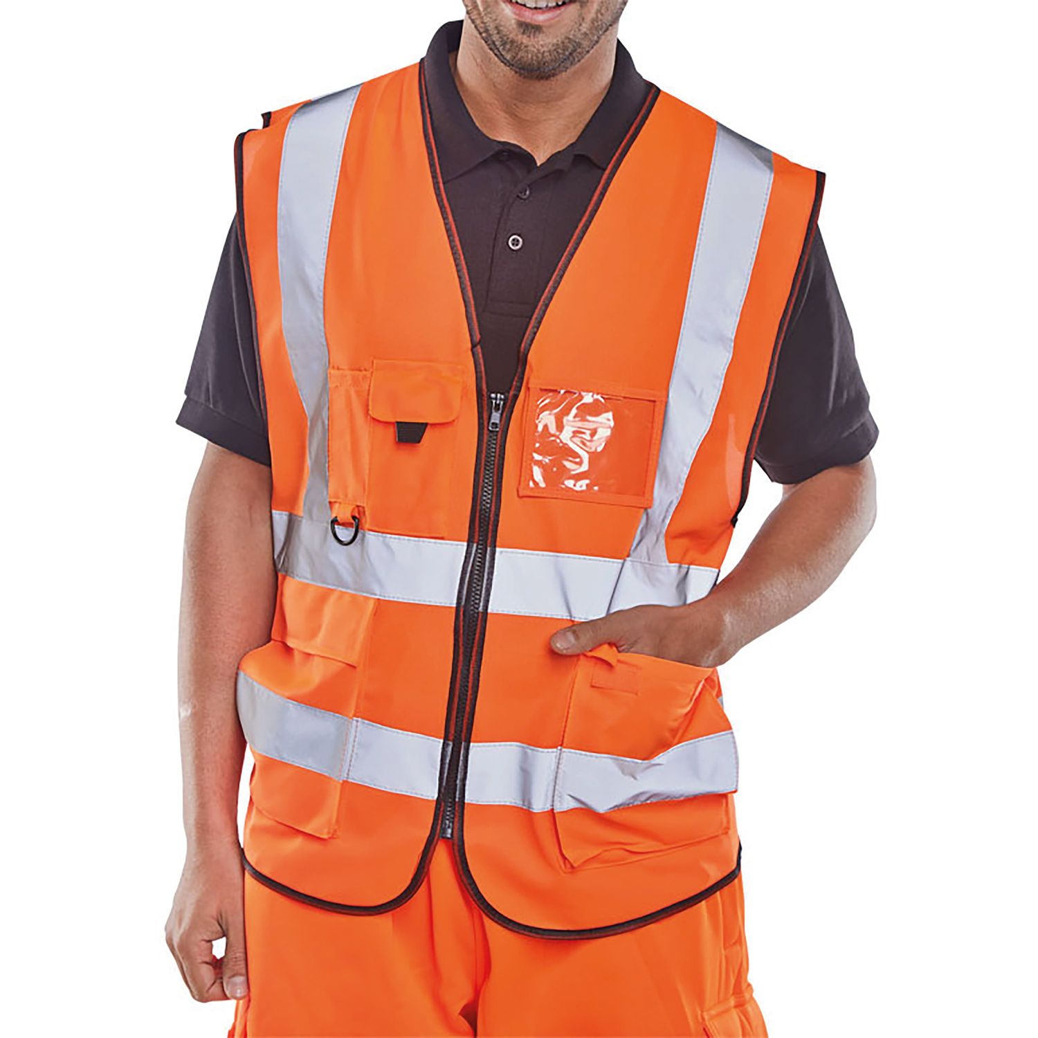 Beeswift Executive High Visibility Waistcoat Orange 4XL - WCENGEXECOR4XL