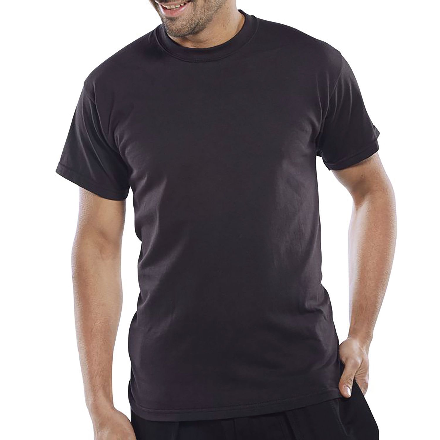 Beeswift Click Heavy Weight Cotton T-Shirt Black 4XL - CLCTSHWBL4XL