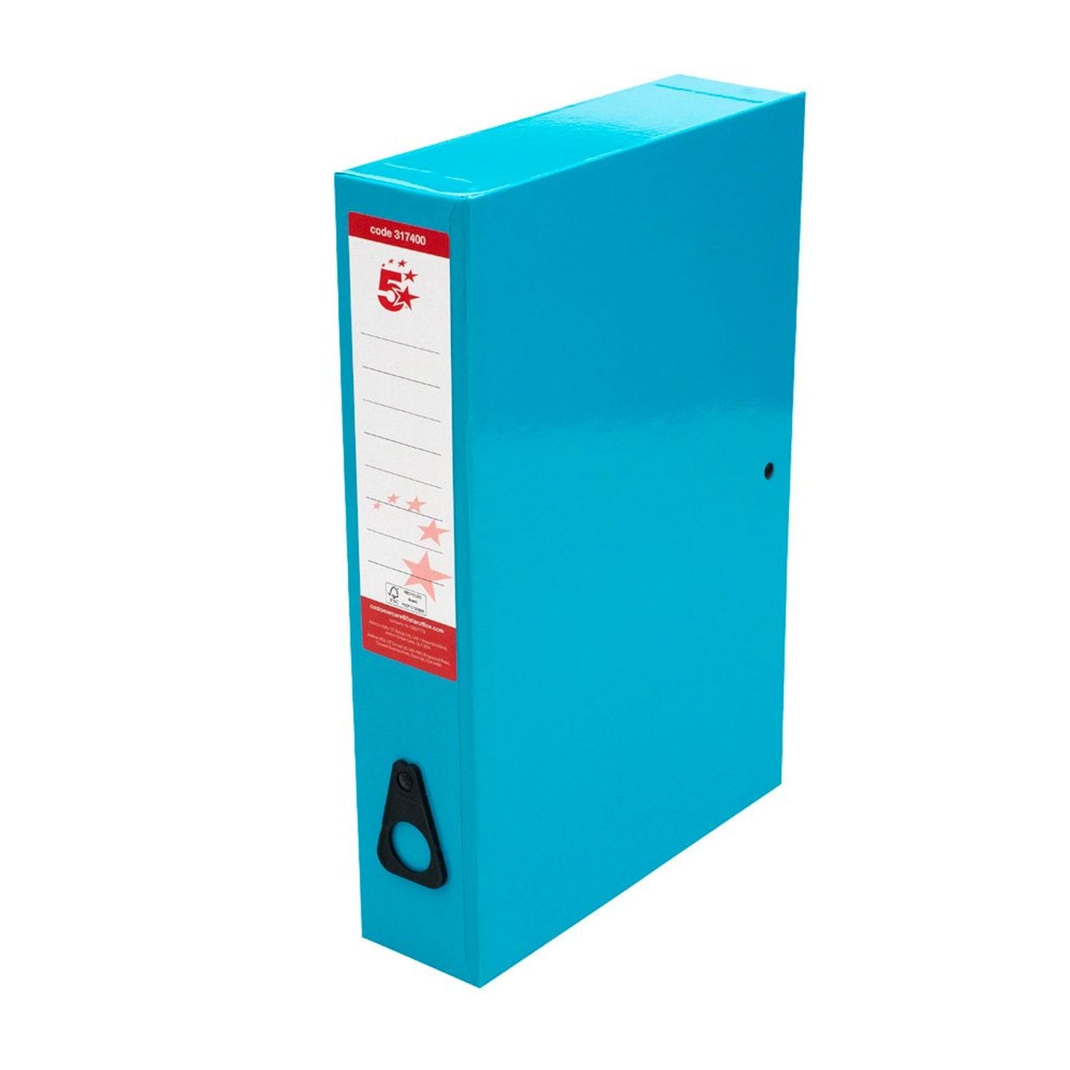 5 Star Classic Box File Blue (Pack of 10)