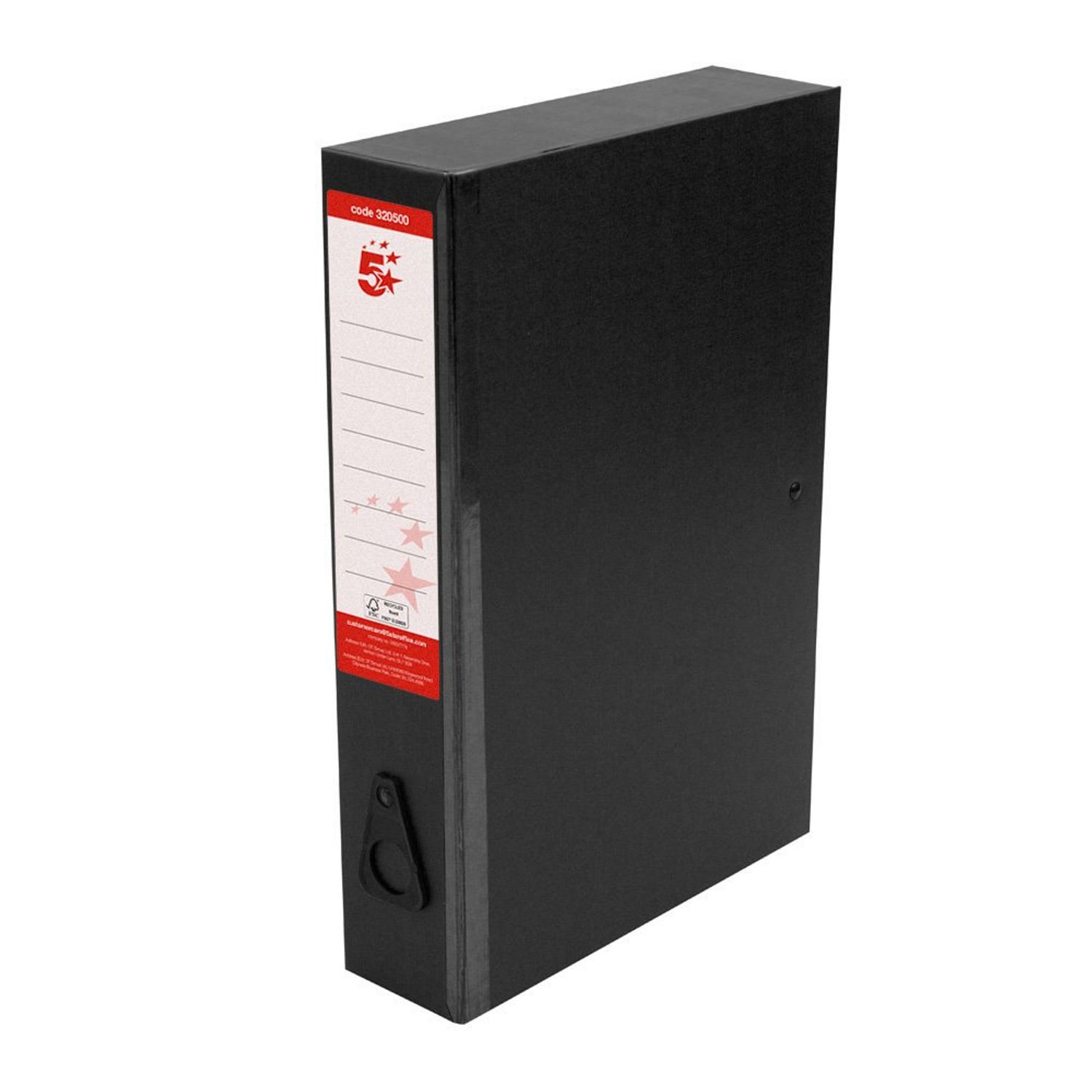 5 Star Classic Box File Black (Pack of 10)