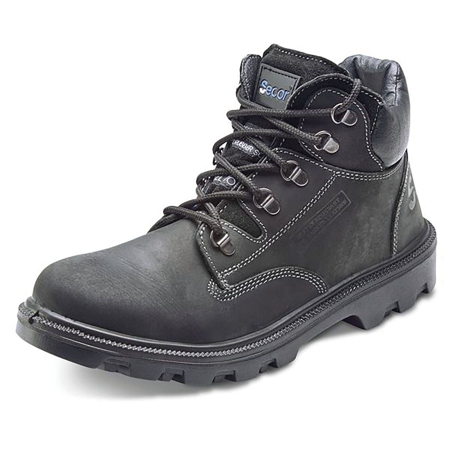 Beeswift Sherpa Dual Density PU Rubber S3 Leather Upper Mid Cut Boots Black 6.5