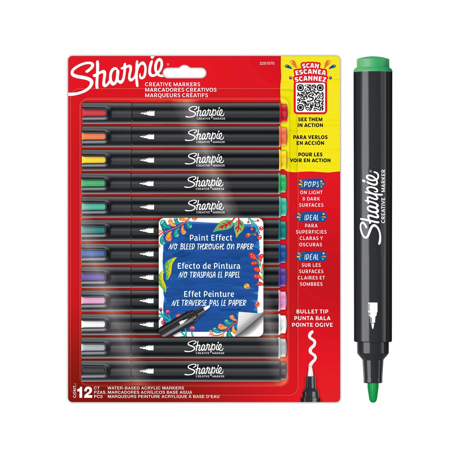 Sharpie Marker Paint Pens Assorted (Pack of 12) - 2201070