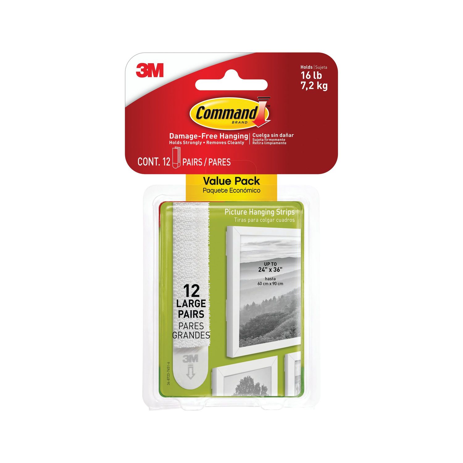 Command Large Picture Hanging Strips (Pack of 12) - 7100109340