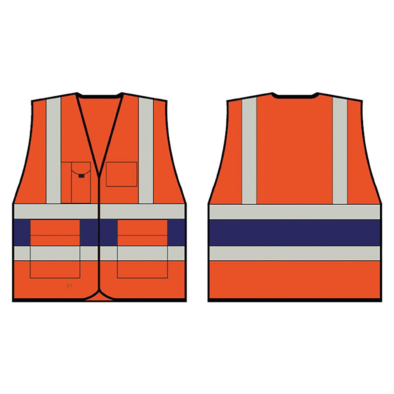 Beeswift High Visibility Executive Vest Orange/Navy Blue S - HVV45NS
