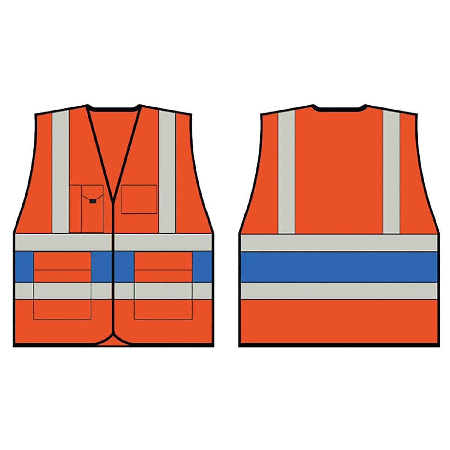 Beeswift High Visibility Executive Vest Orange/Royal Blue L - HVV45RBL