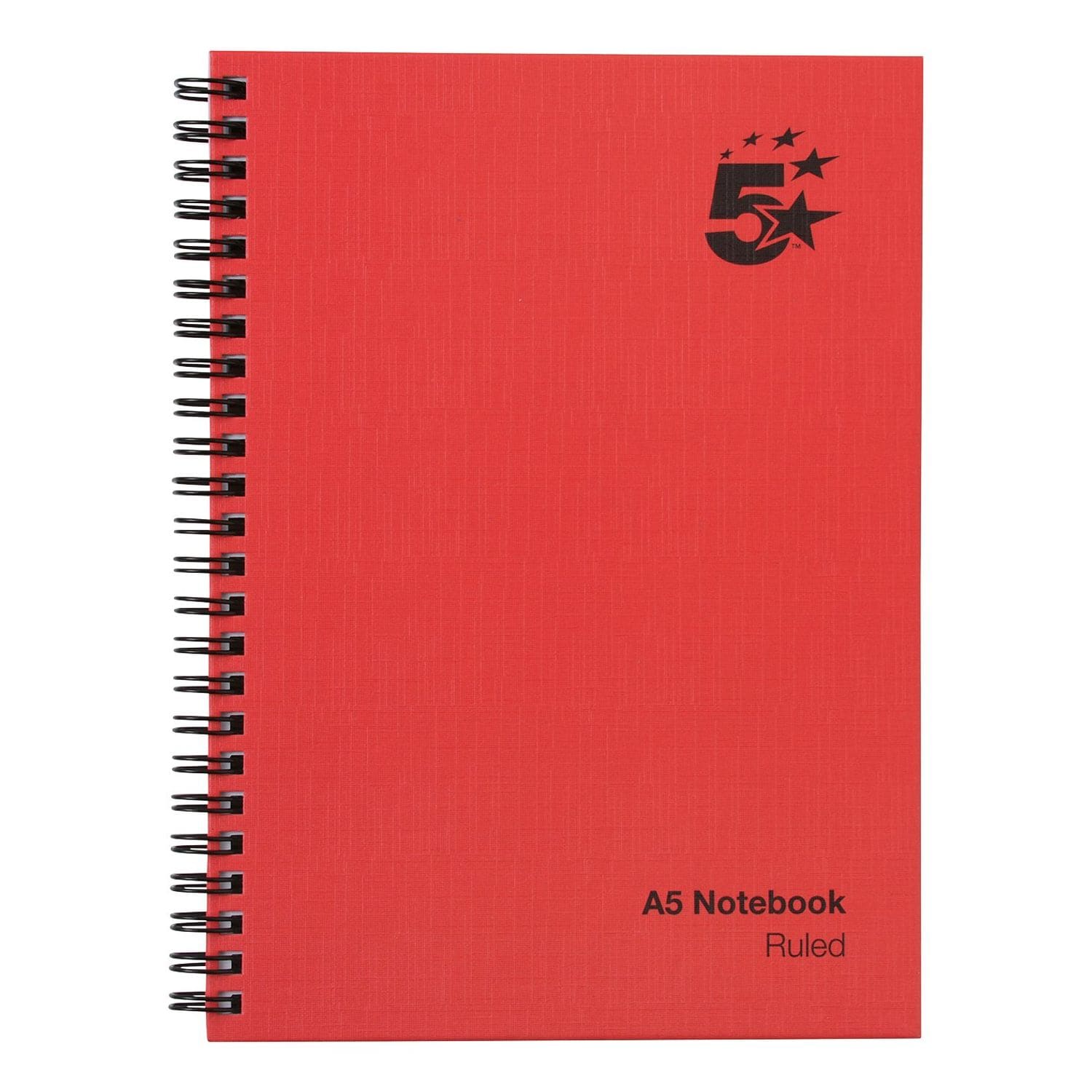5 Star Manuscript Notebook Wirebound 70gsm Ruled 160pp A5 Red (Pack of 5)