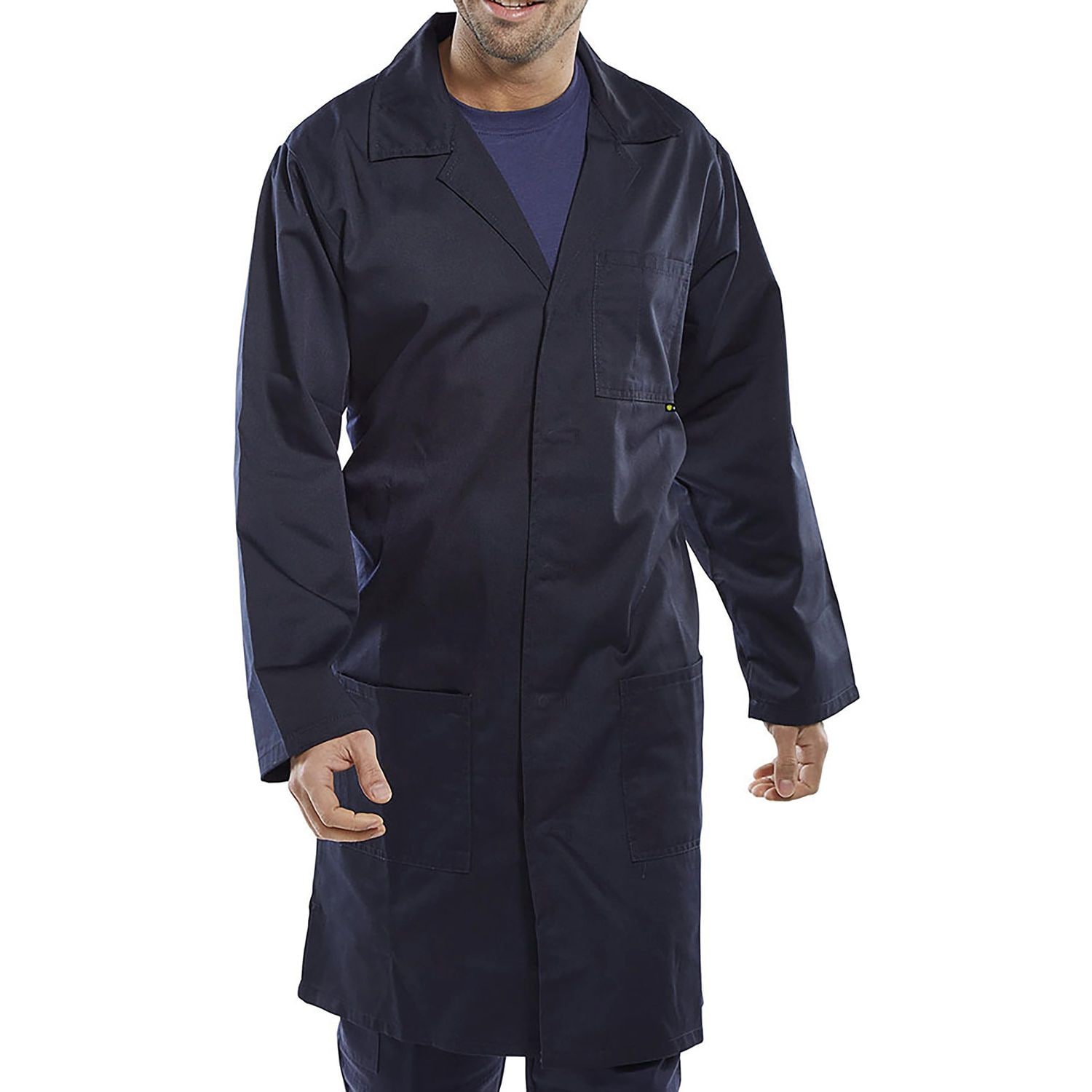 Beeswift Click Polycotton Warehouse Coat Navy Blue Size 52 - PCWCN52