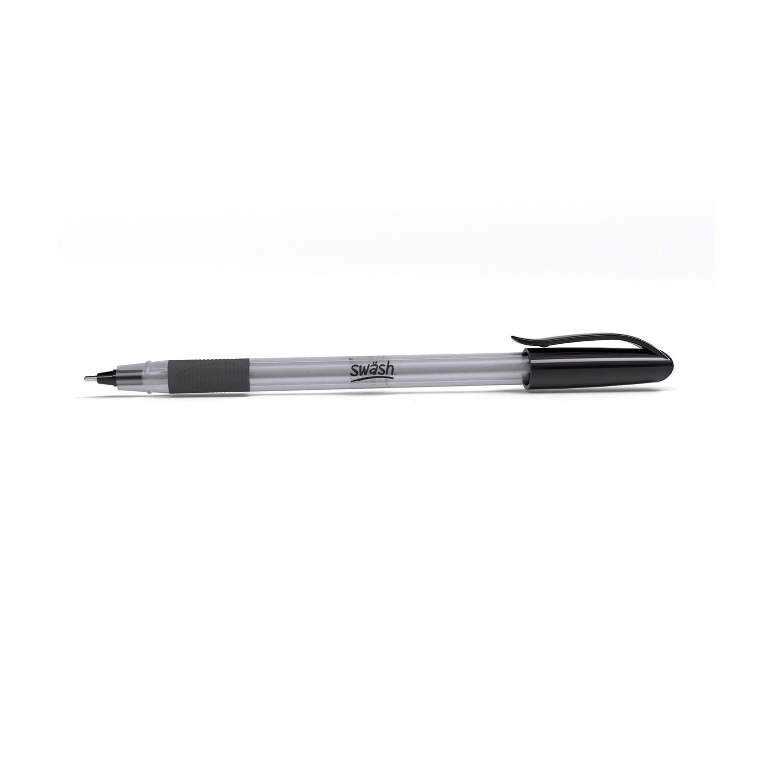 Swash Triangular Ballpoint Pens Rubber-Grip Black (Pack of 40) + 3 Free Purple -