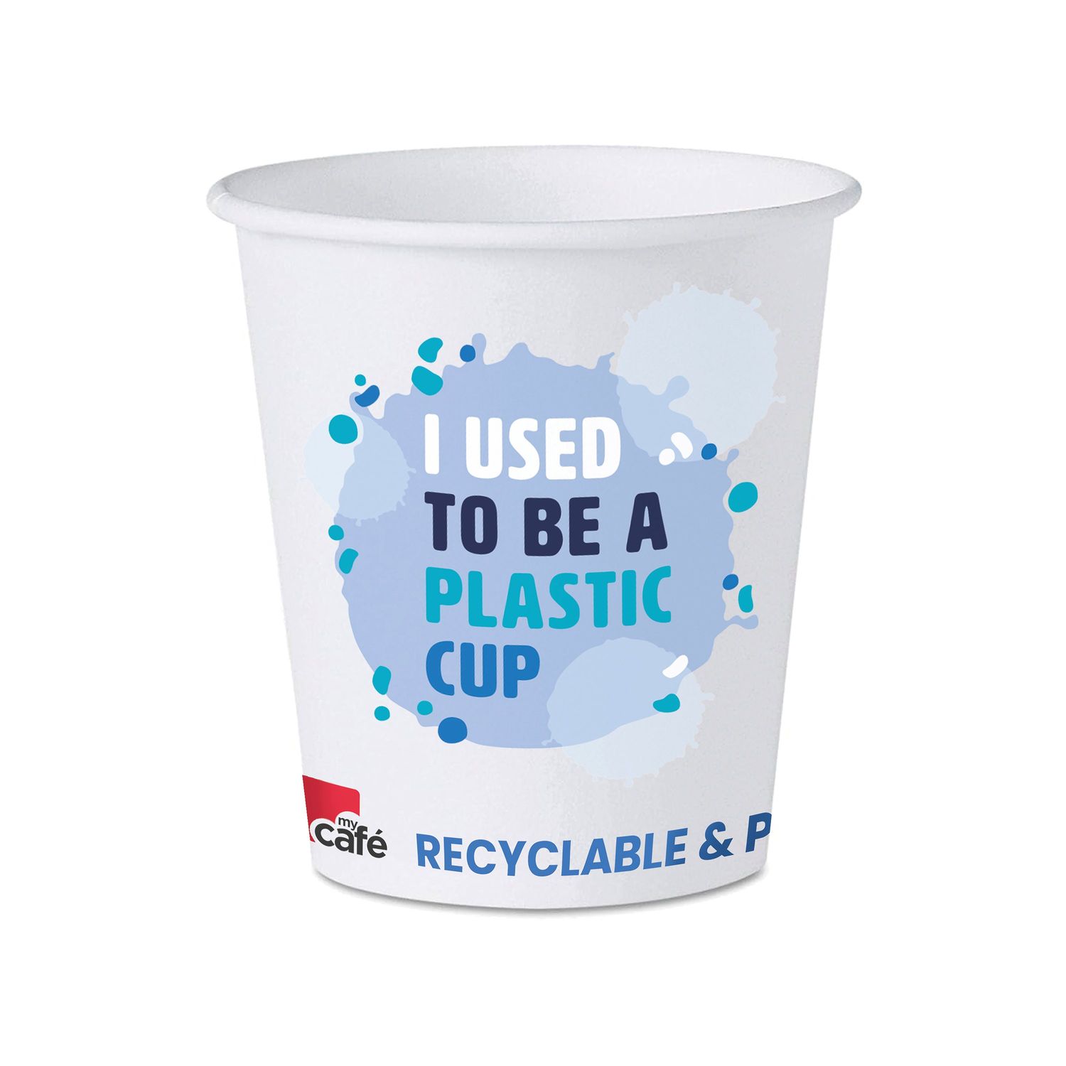 My Cafe Eco Design Paper Cup 7oz Blue (Pack of 100) - MYC10111
