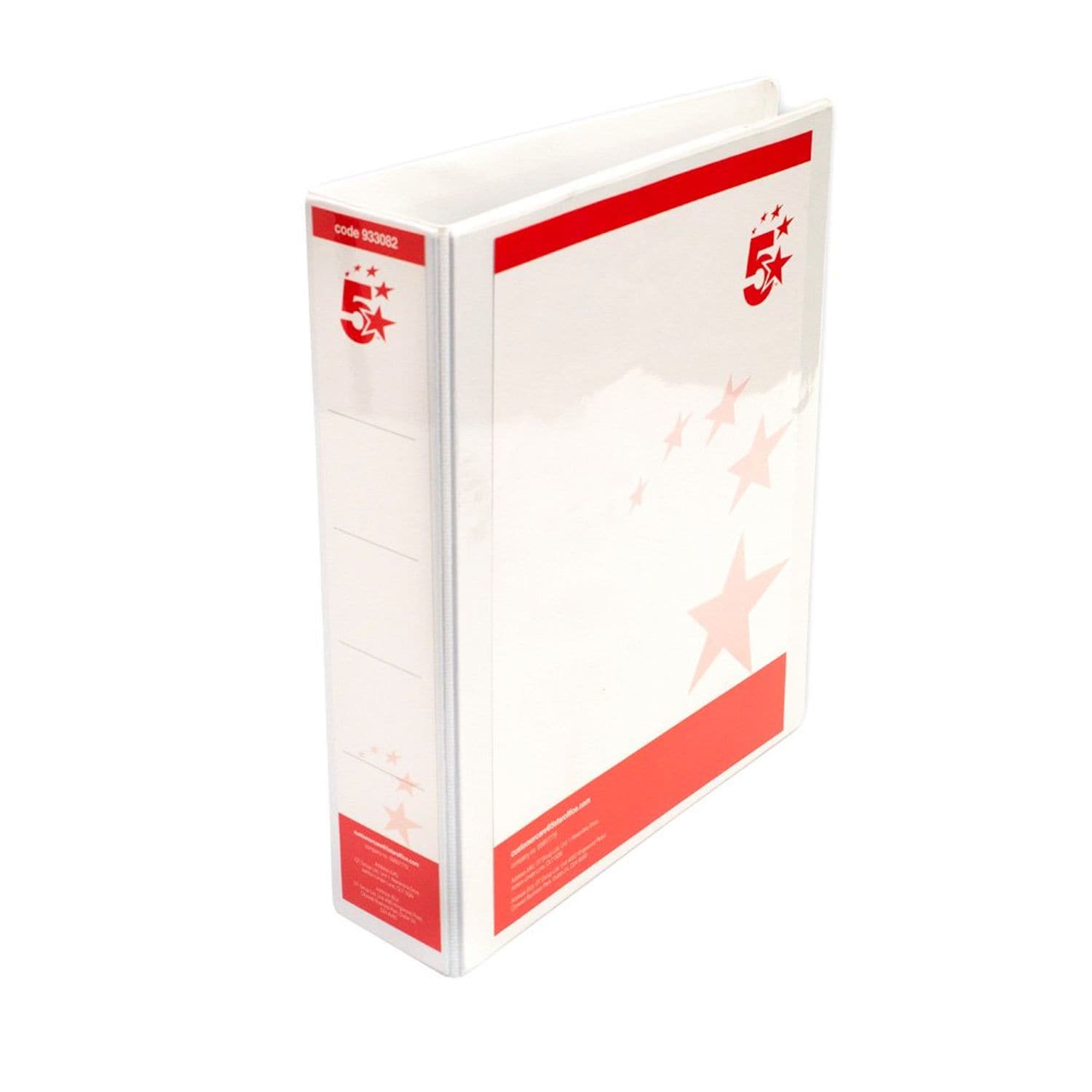 5 Star A4 Presentation Ring Binder Polypropylene 50mm 4D-Ring White (Pack of 10)