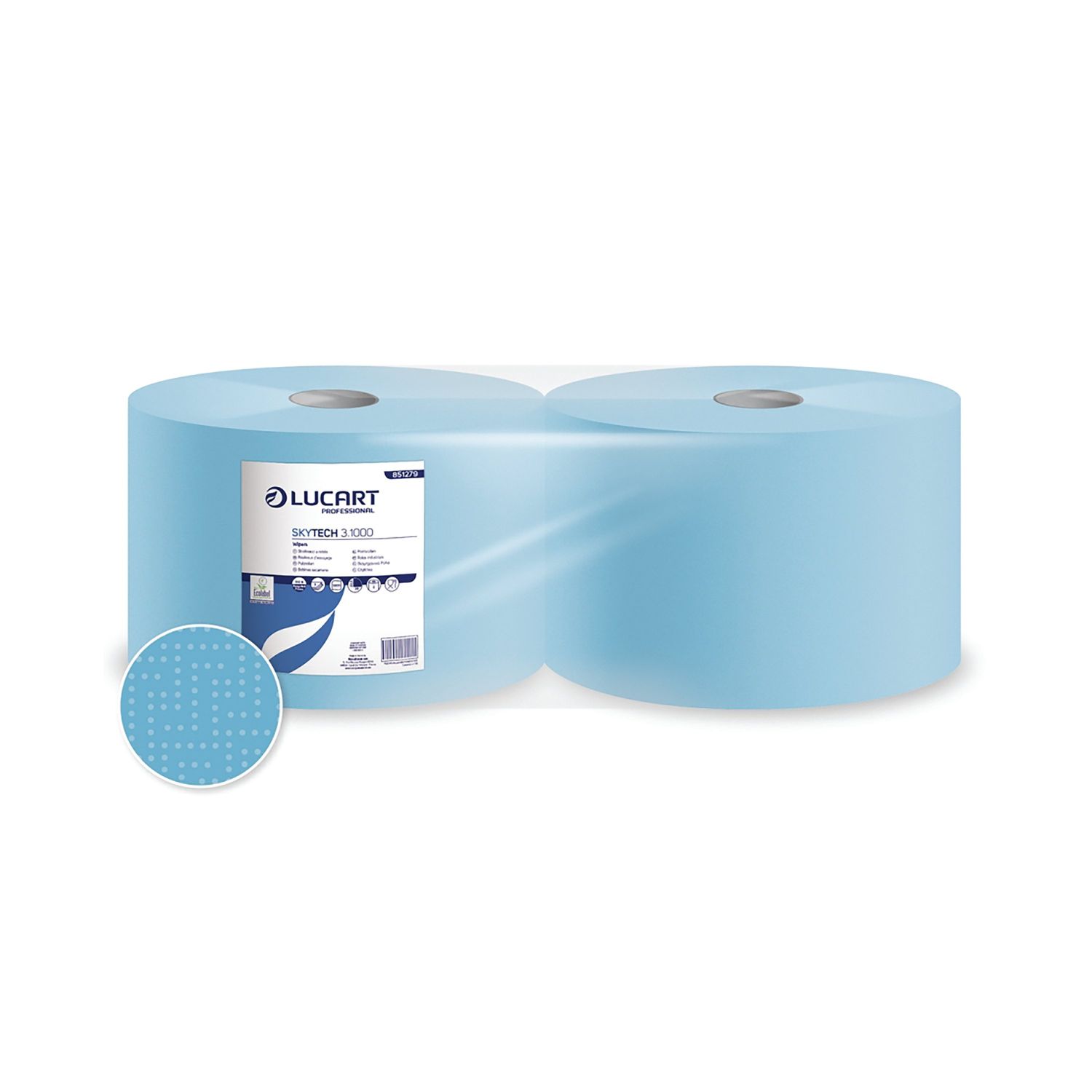 Lucart Professional Skytech 3.1000 Floorstand 3-Ply Paper Roll Blue (Pack of 2)