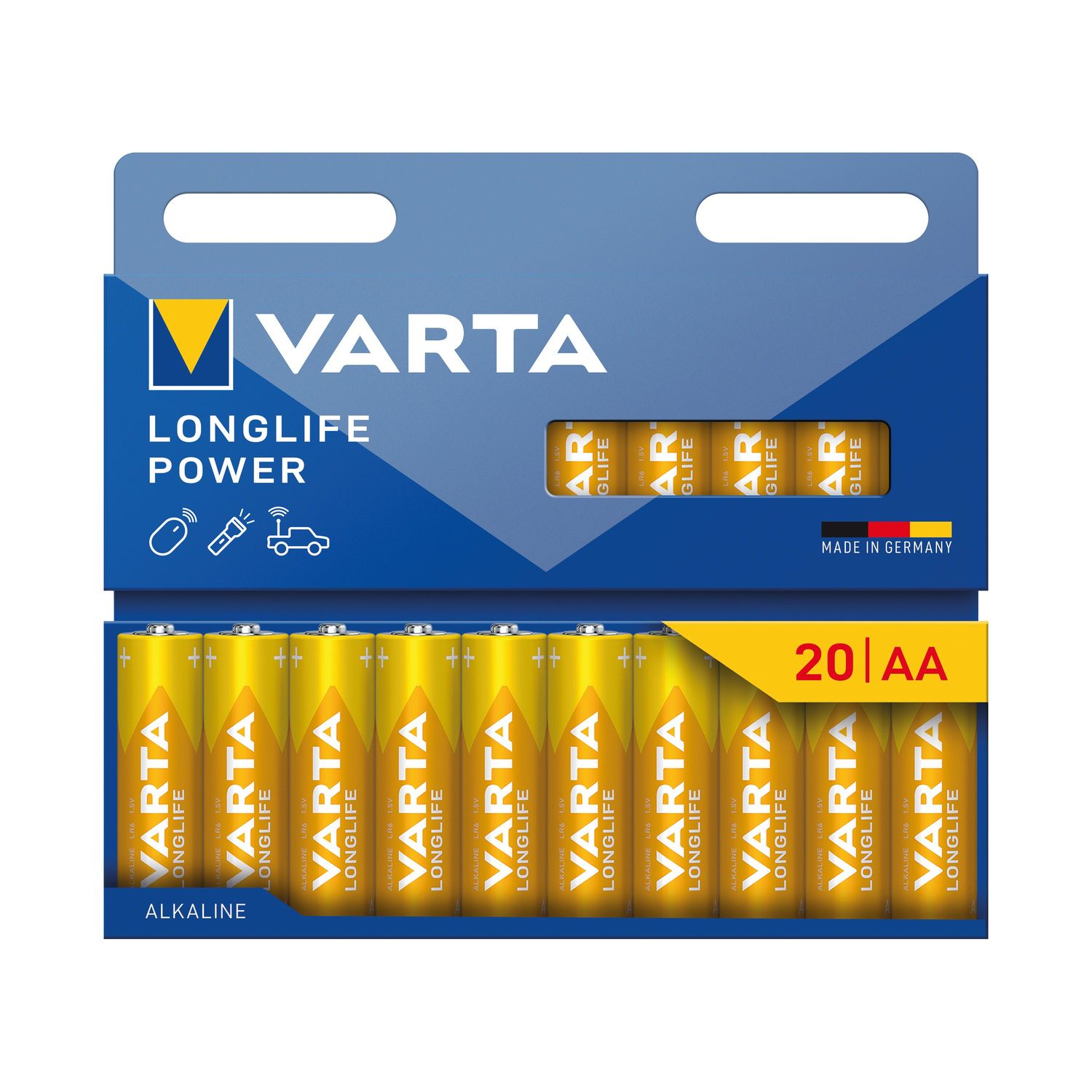 Varta Longlife AA Alkaline Battery 1.5V (Pack of 20) - 4106101720