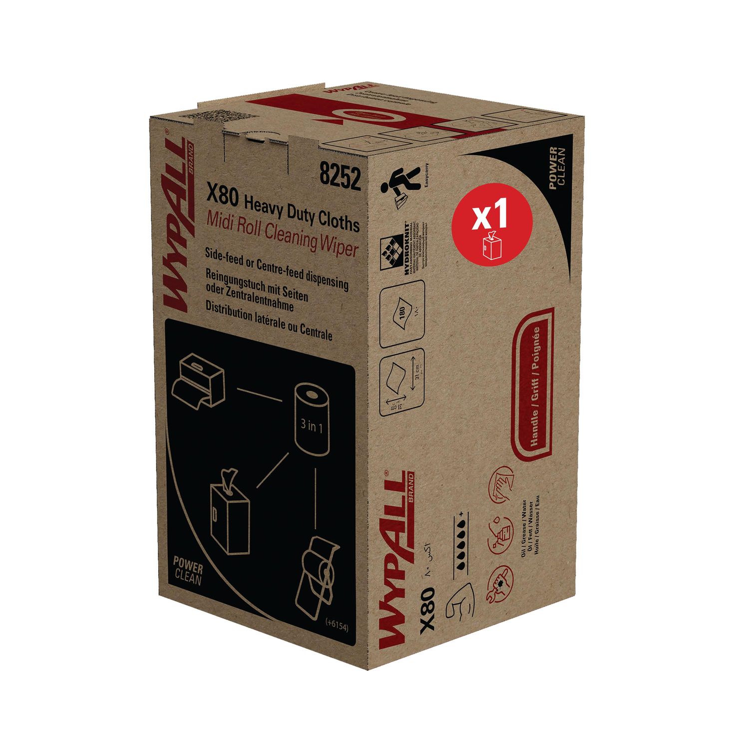 Wypall X80 Power Clean Midi Roll Wiper White - 8252