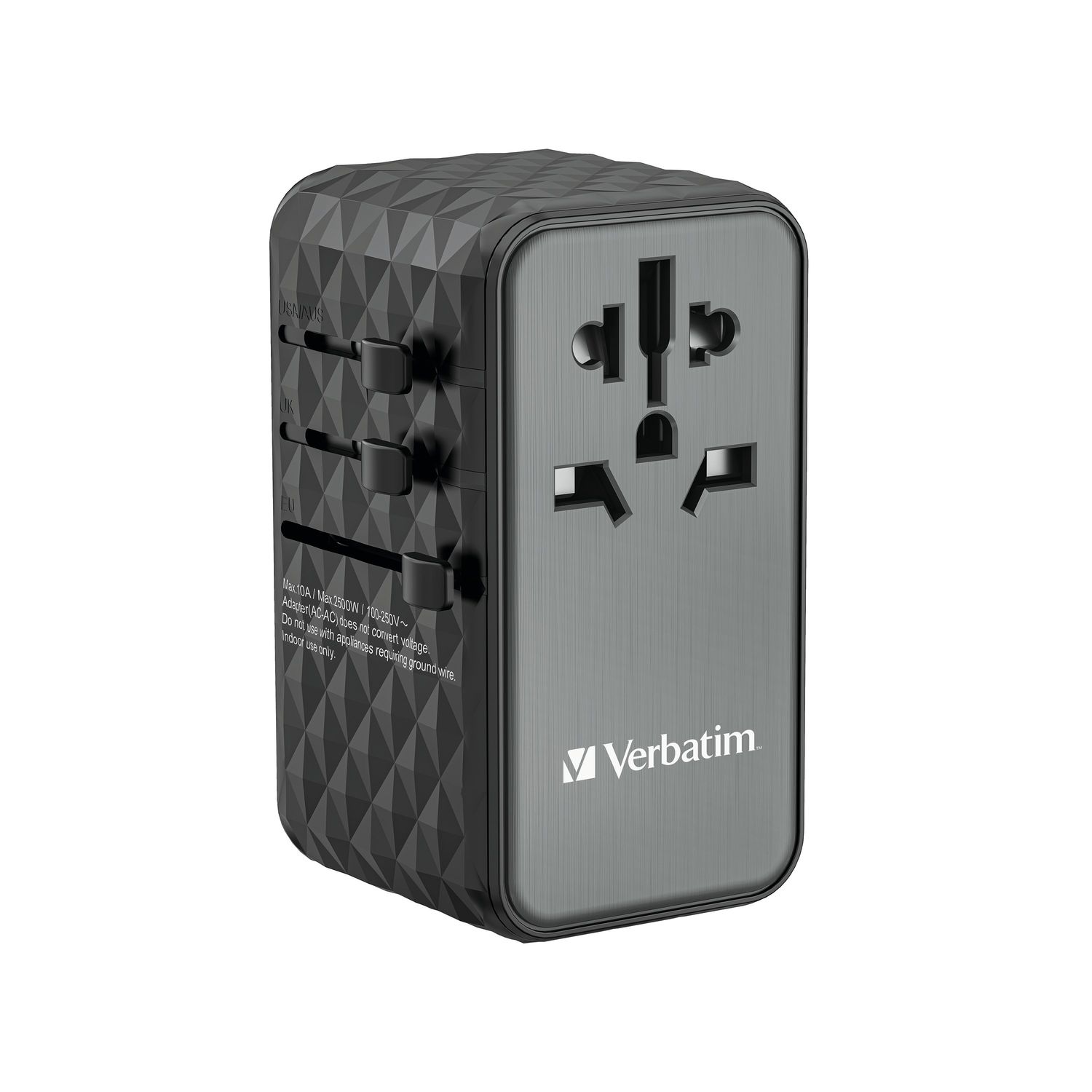 Verbatim UTA-06 GaN III Universal Travel Adapter 2x USB-C PD 100W + QC4+/2x USB-
