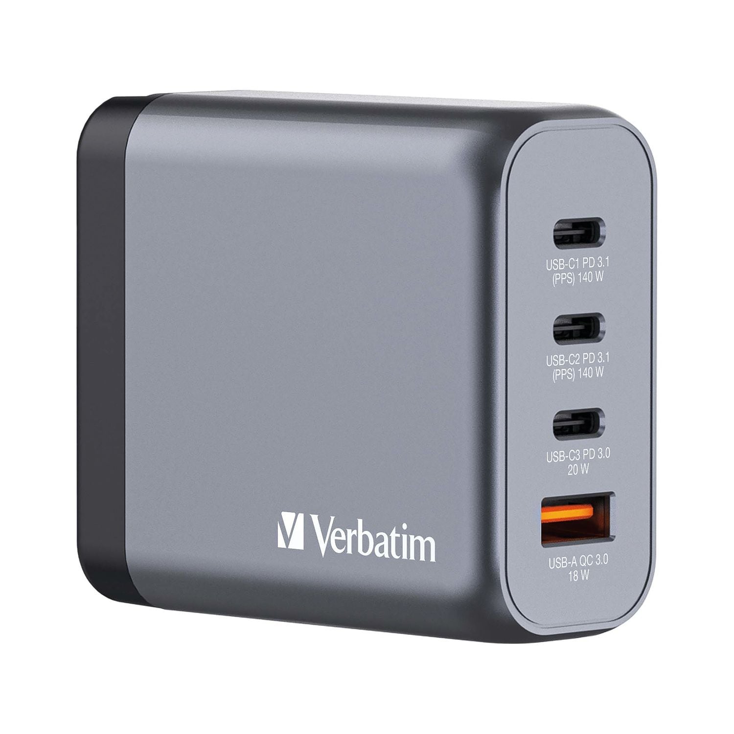 Verbatim GNC-140 GaN 140W 4 Port Charger - 32203