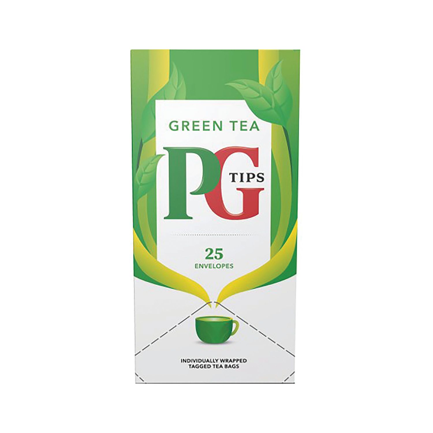 PG Tips Pure Green Envelope Tea Bags (Pack of 25) - 800399