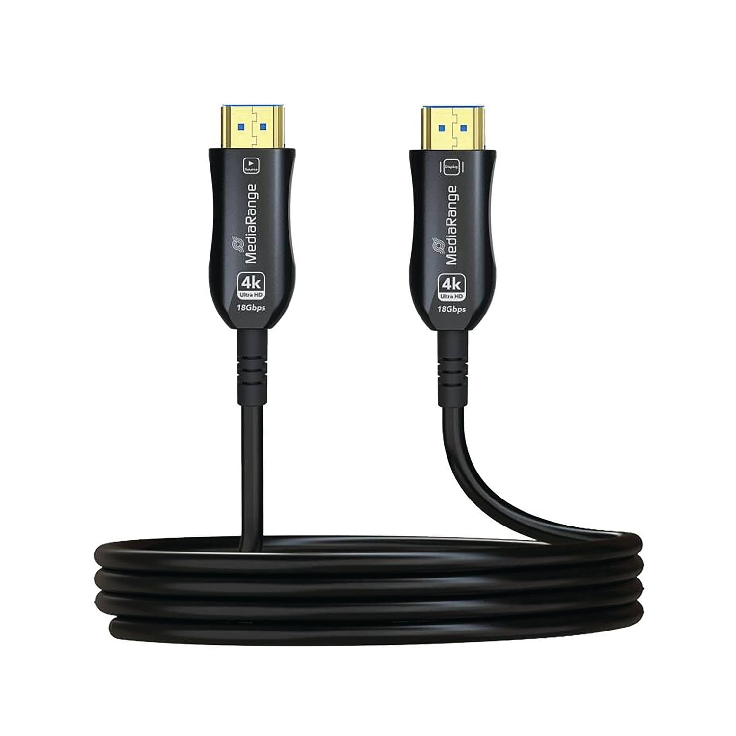 Mediarange Active Optical HDMI Ethernet Cable V2.0 18 Gbps 15M Black - MRCS223