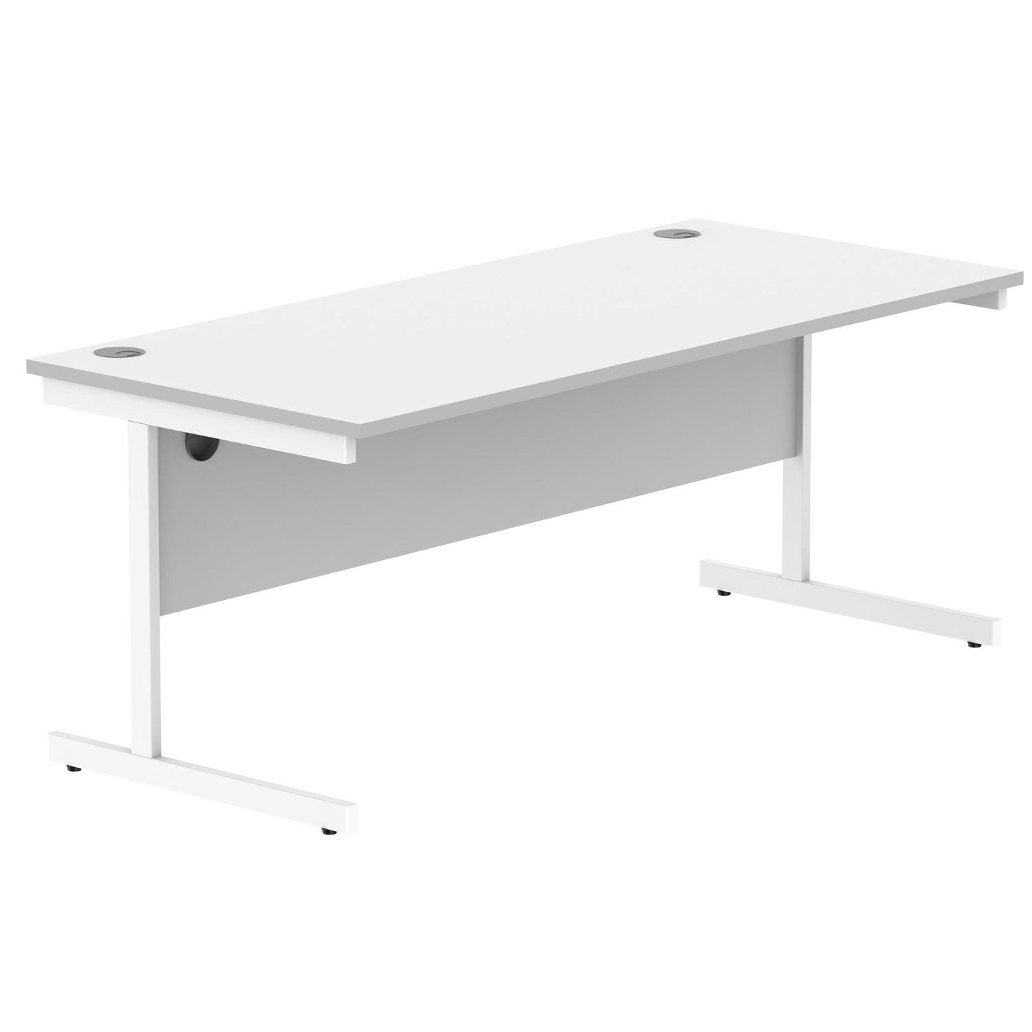 ASTIN Rectangular Single Upright Cantilever Desk 1800x800x730mm White/White - KF