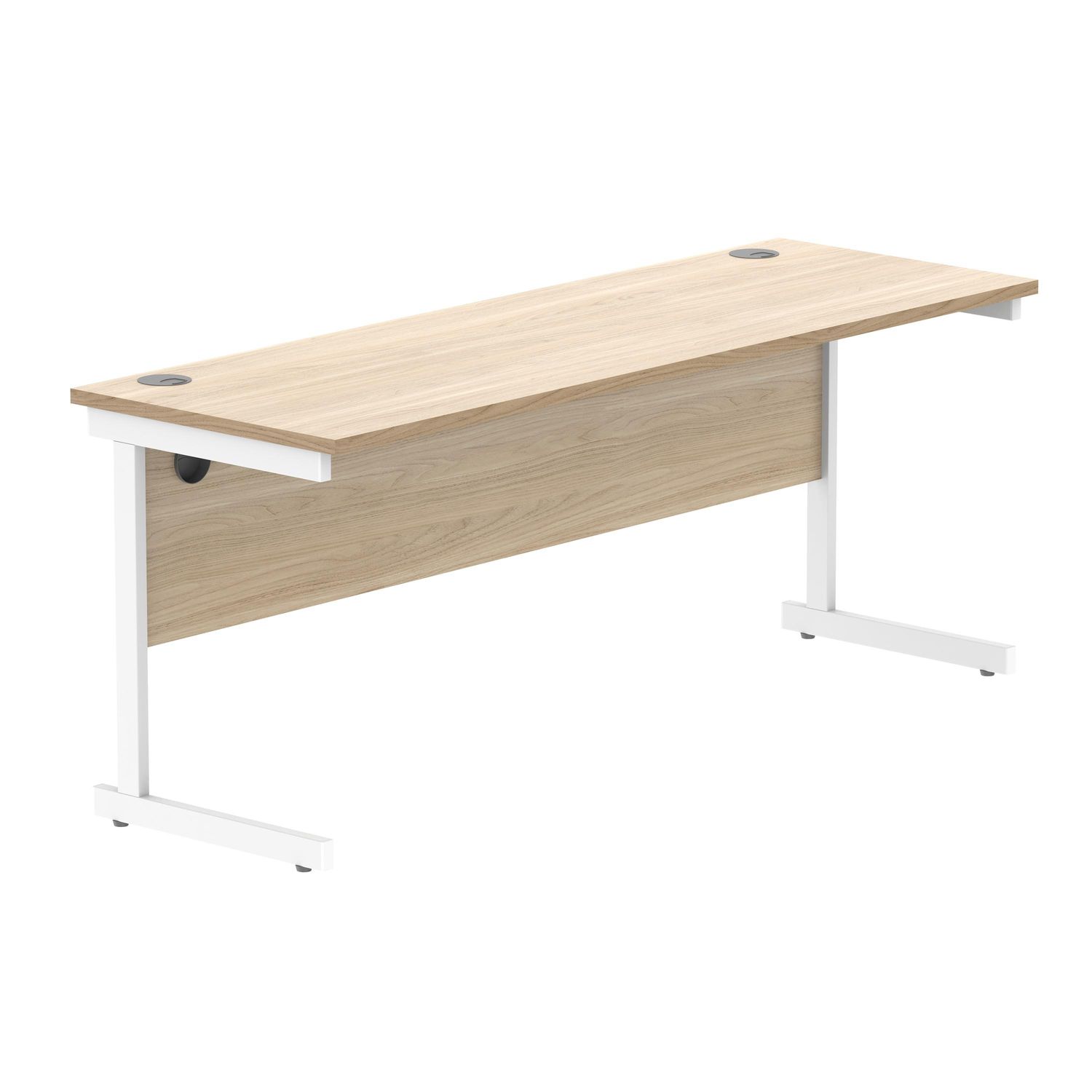 ASTIN Rectangular Single Upright Cantilever Desk 1800x600x730mm Oak/White - KF80