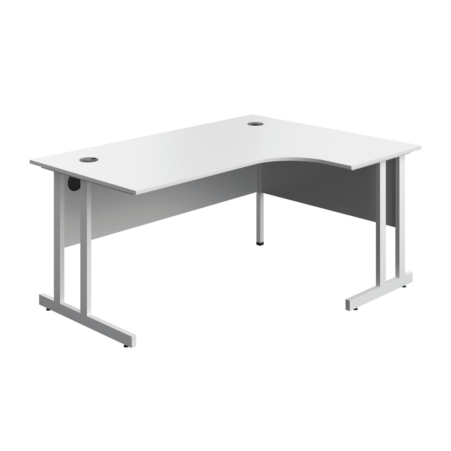 Serrion Twin Upright Right Hand Corner Desk 1600x1200x730mm White/White - KF8003